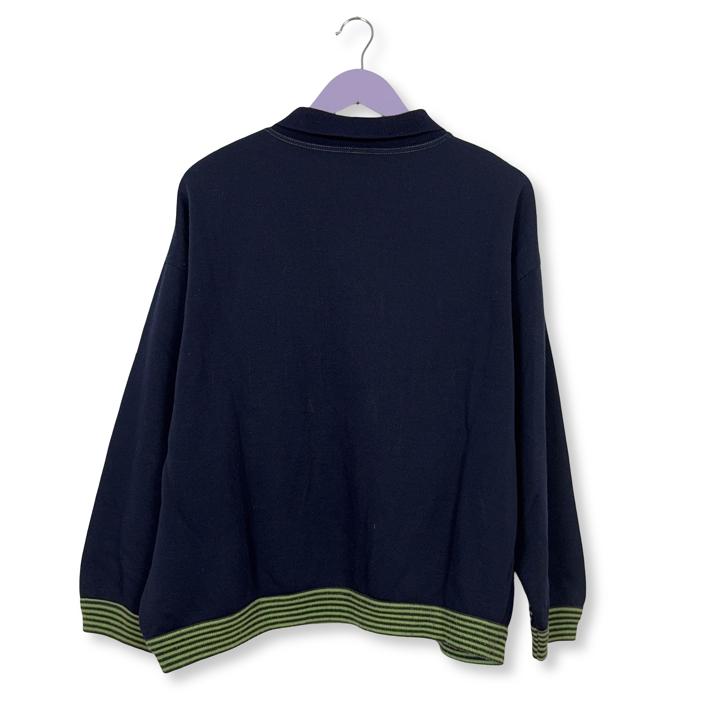 Felpa Puma Vintage blu scuro con bottoni e logo ricamato 40% cotone - Taglia M/L uomo