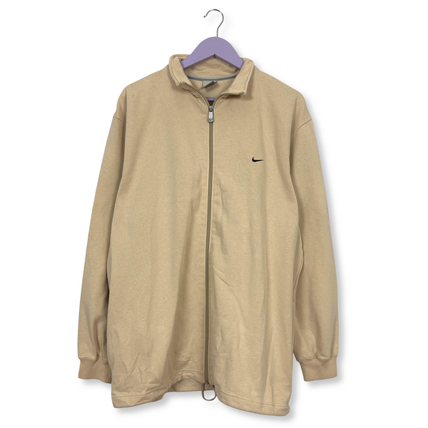 Felpa Nike Vintage crema con zip 78% cotone anni 2000 - Taglia XL 188 uomo