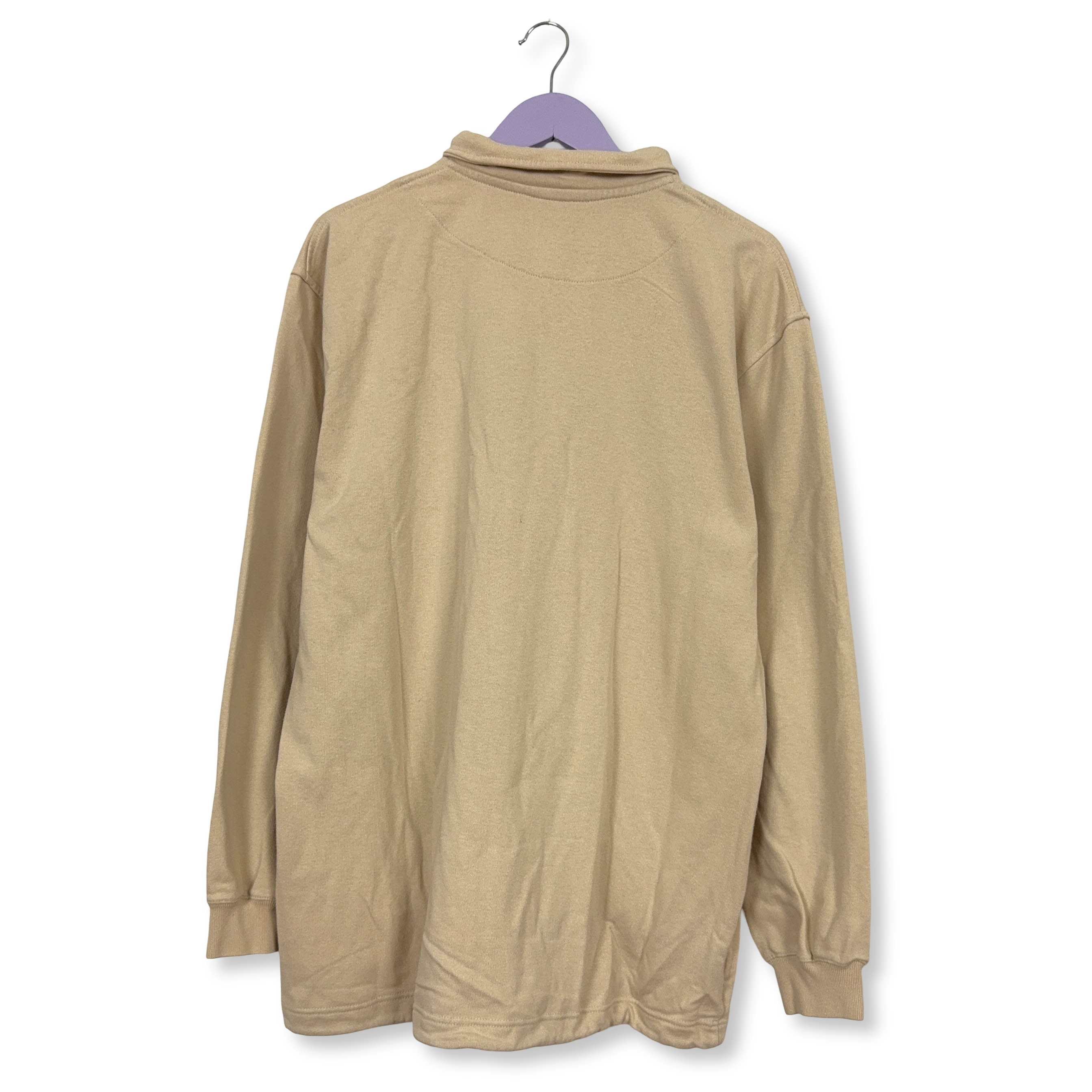 Felpa Nike Vintage crema con zip 78% cotone anni 2000 - Taglia XL 188 uomo