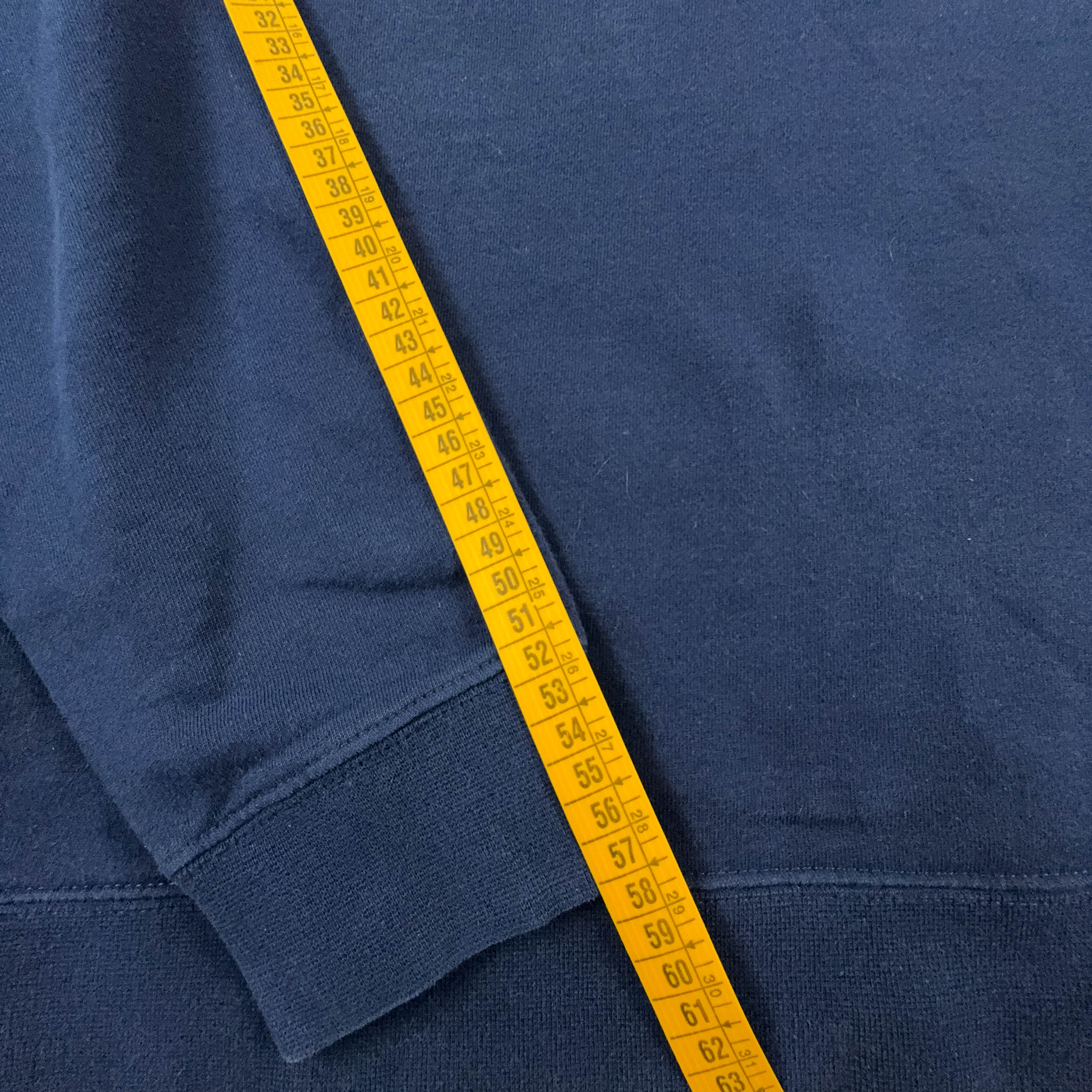 Felpa Fila Vintage blu scuro in cotone a girocollo logo ricamato grande anni 2000 - Taglia L uomo