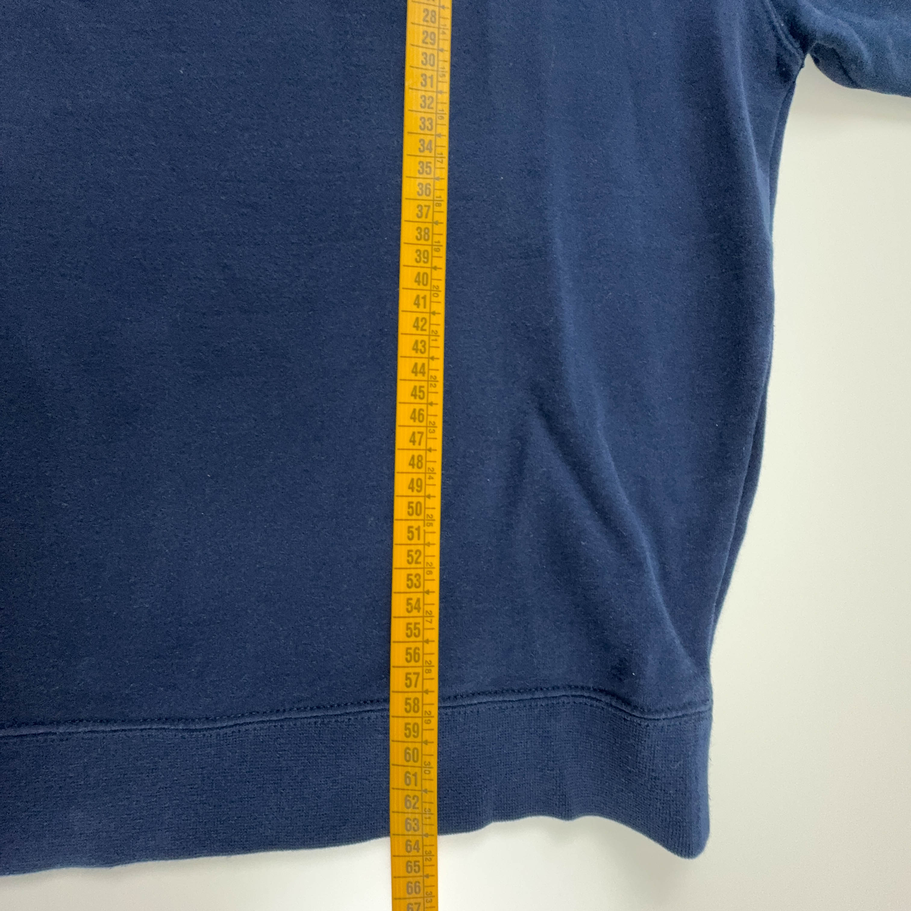 Felpa Fila Vintage blu scuro in cotone a girocollo logo ricamato grande anni 2000 - Taglia L uomo