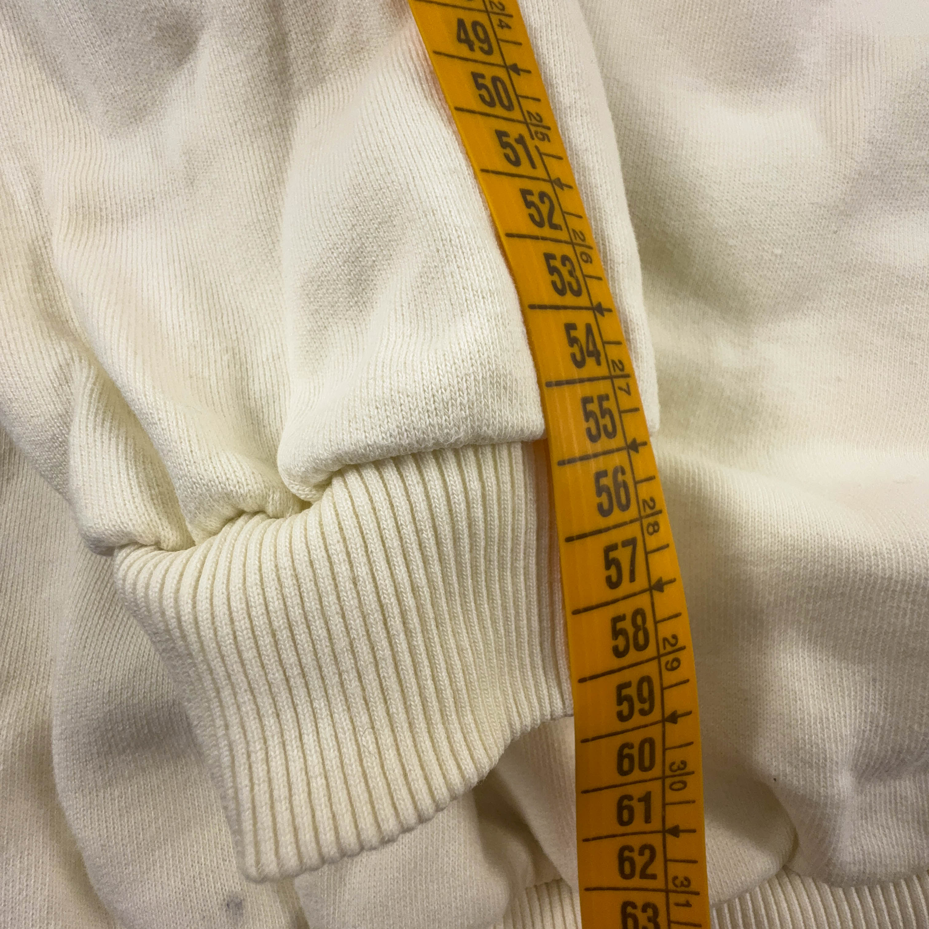 Felpa Puma Vintage crema a girocollo con logo ricamato in cotone anni 90 - Taglia L uomo