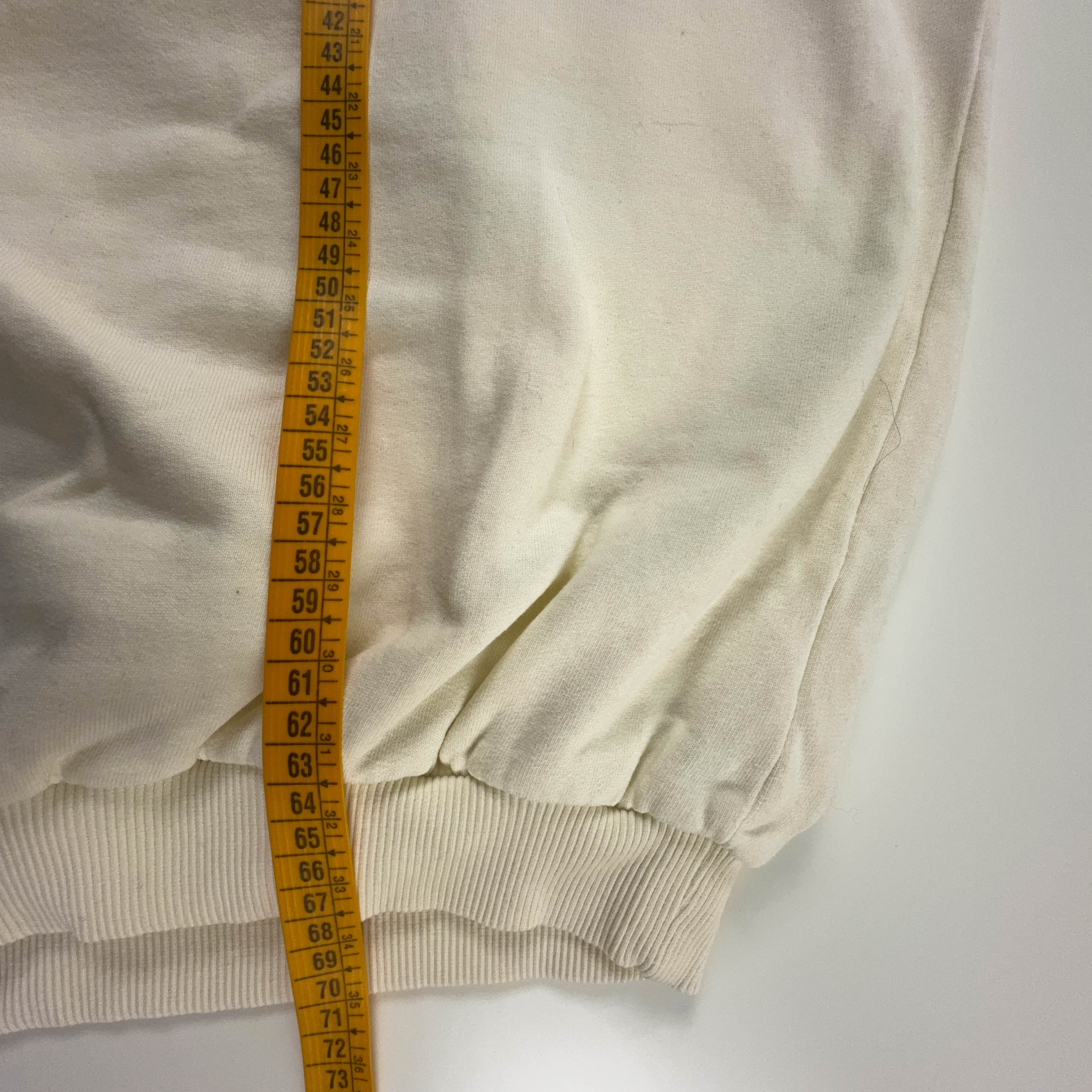 Felpa Puma Vintage crema a girocollo con logo ricamato in cotone anni 90 - Taglia L uomo