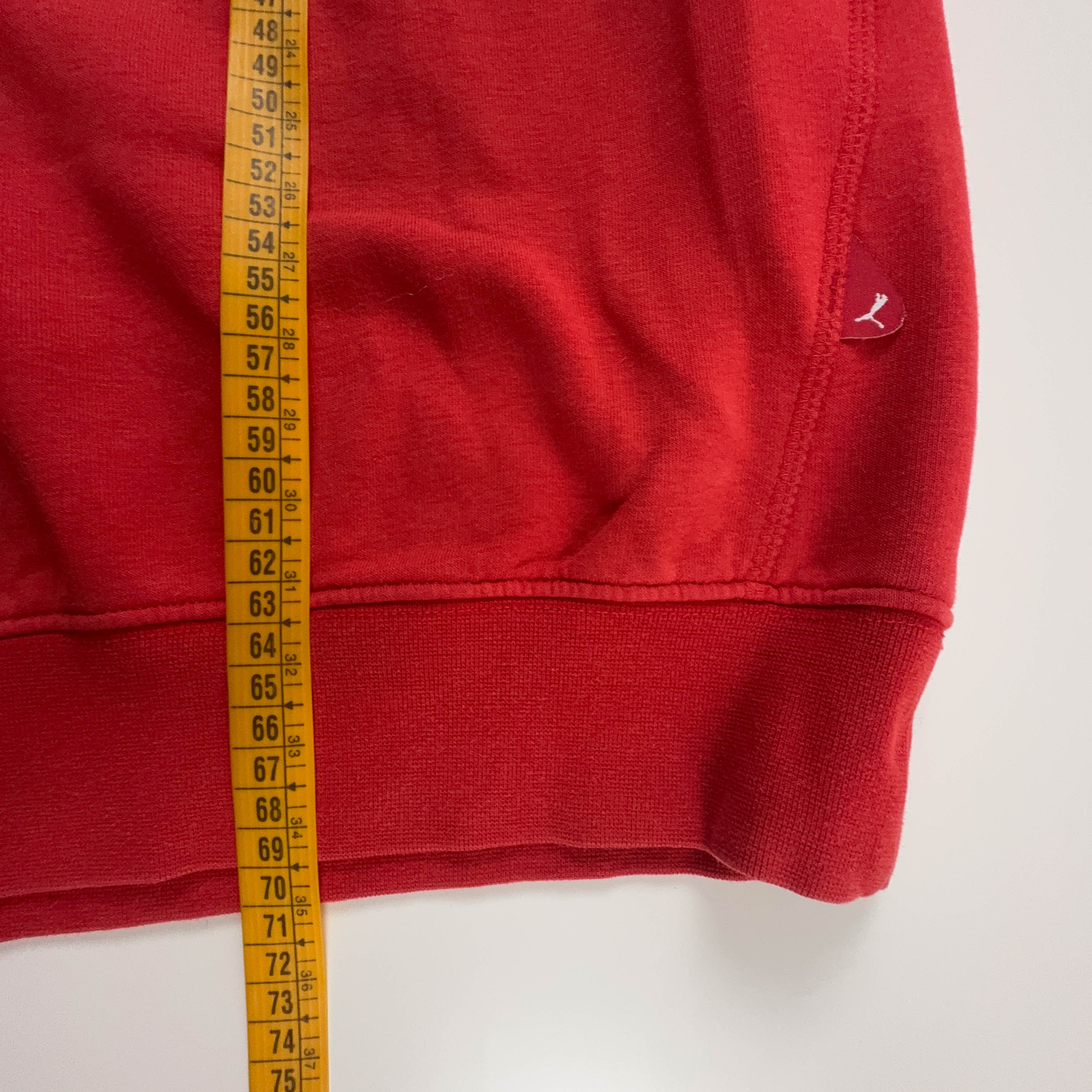 Felpa Puma Vintage rossa a girocollo con logo ricamato anni 2000 - Taglia M uomo
