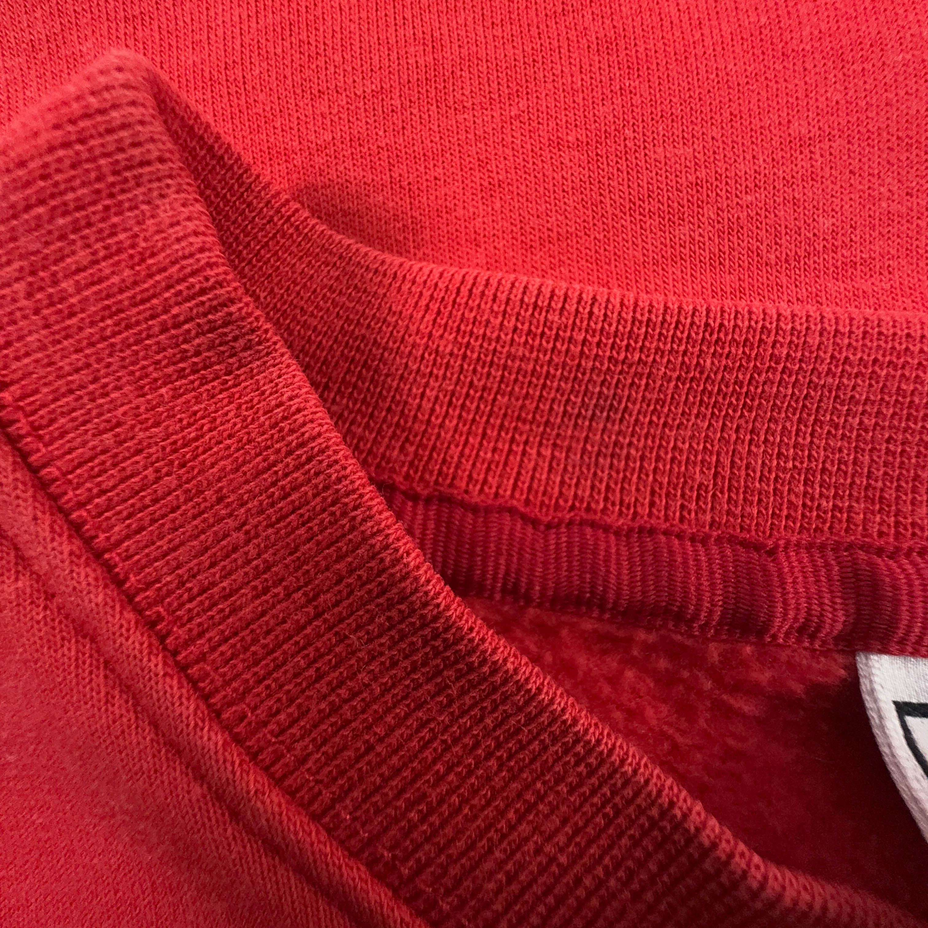 Felpa Puma Vintage rossa a girocollo con logo ricamato anni 2000 - Taglia M uomo
