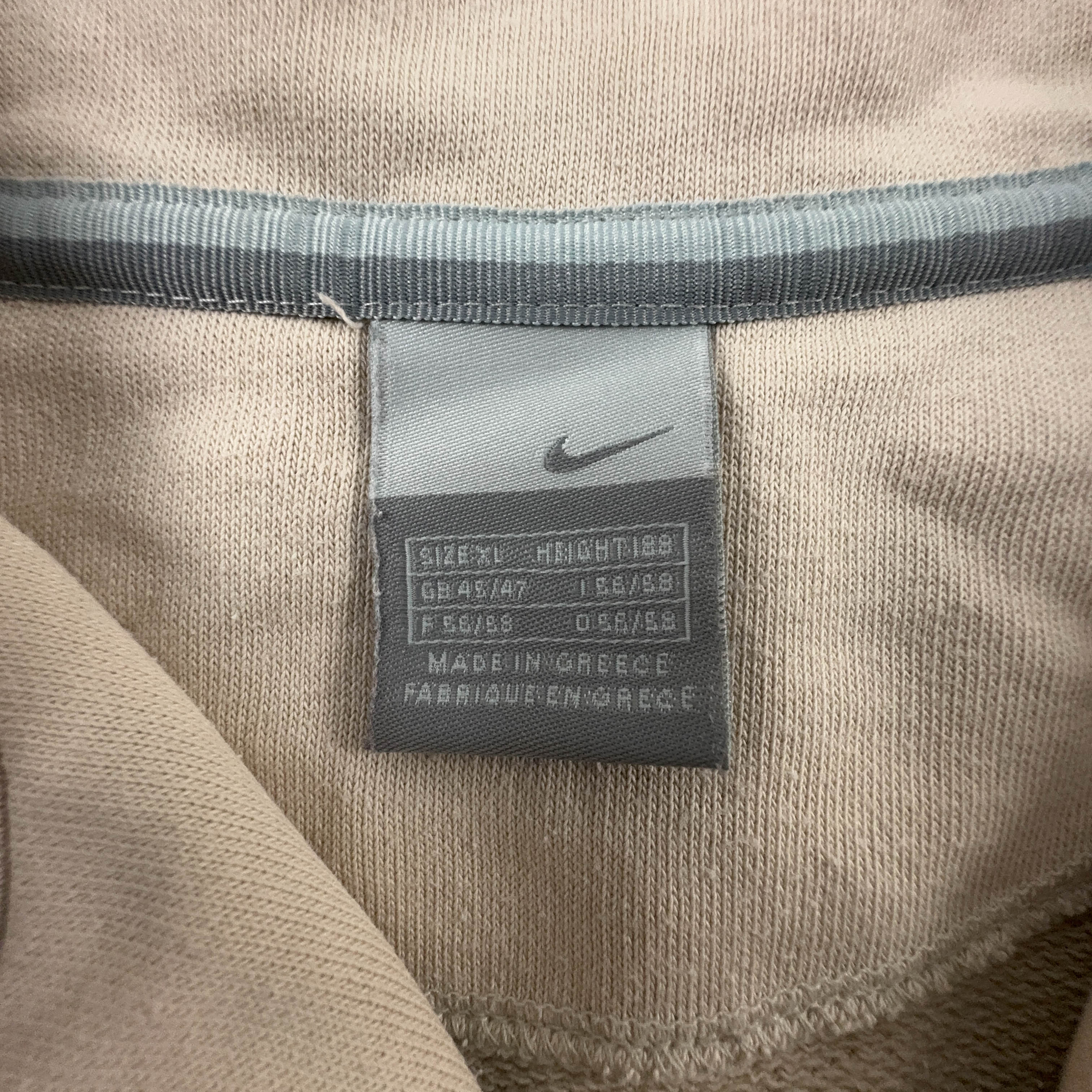 Felpa Nike Vintage crema con zip 78% cotone anni 2000 - Taglia XL 188 uomo