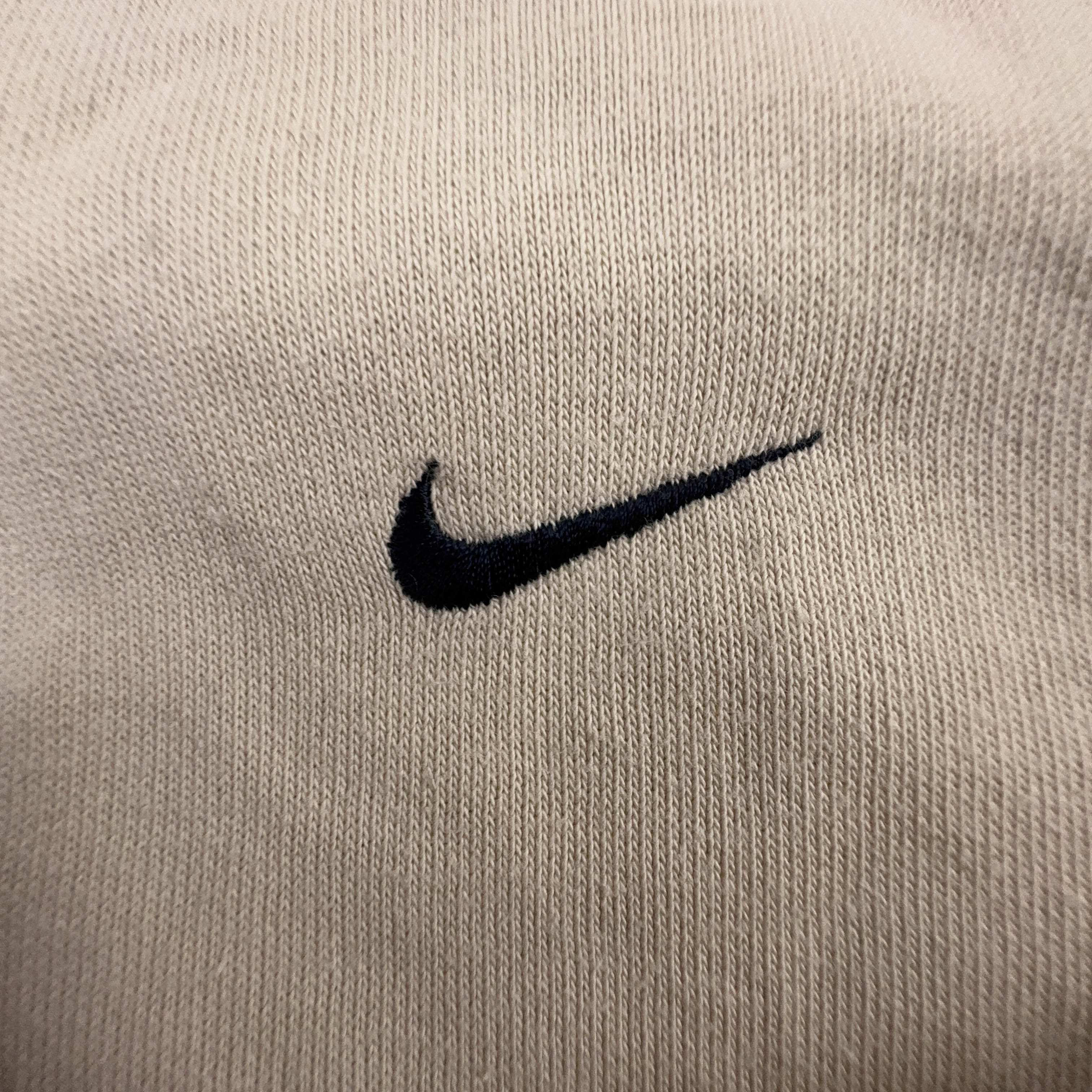 Felpa Nike Vintage crema con zip 78% cotone anni 2000 - Taglia XL 188 uomo