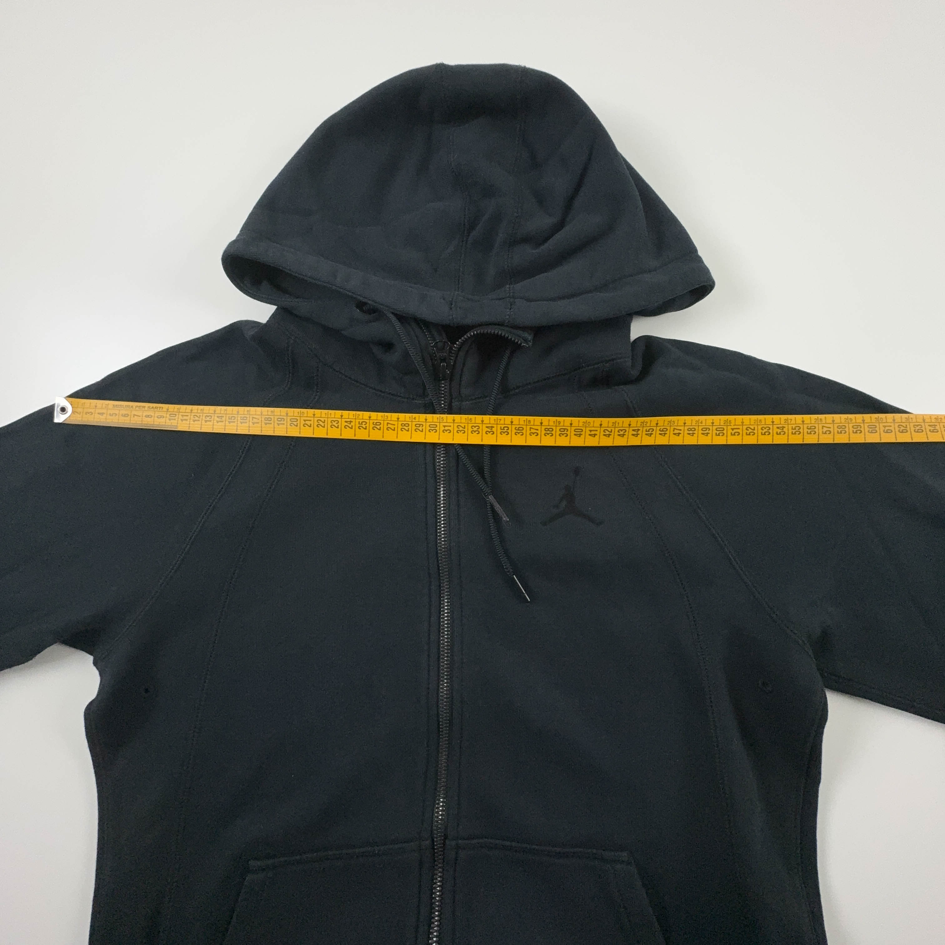 Felpa Jordan nera con cappuccio e zip 73% cotone - Taglia M uomo