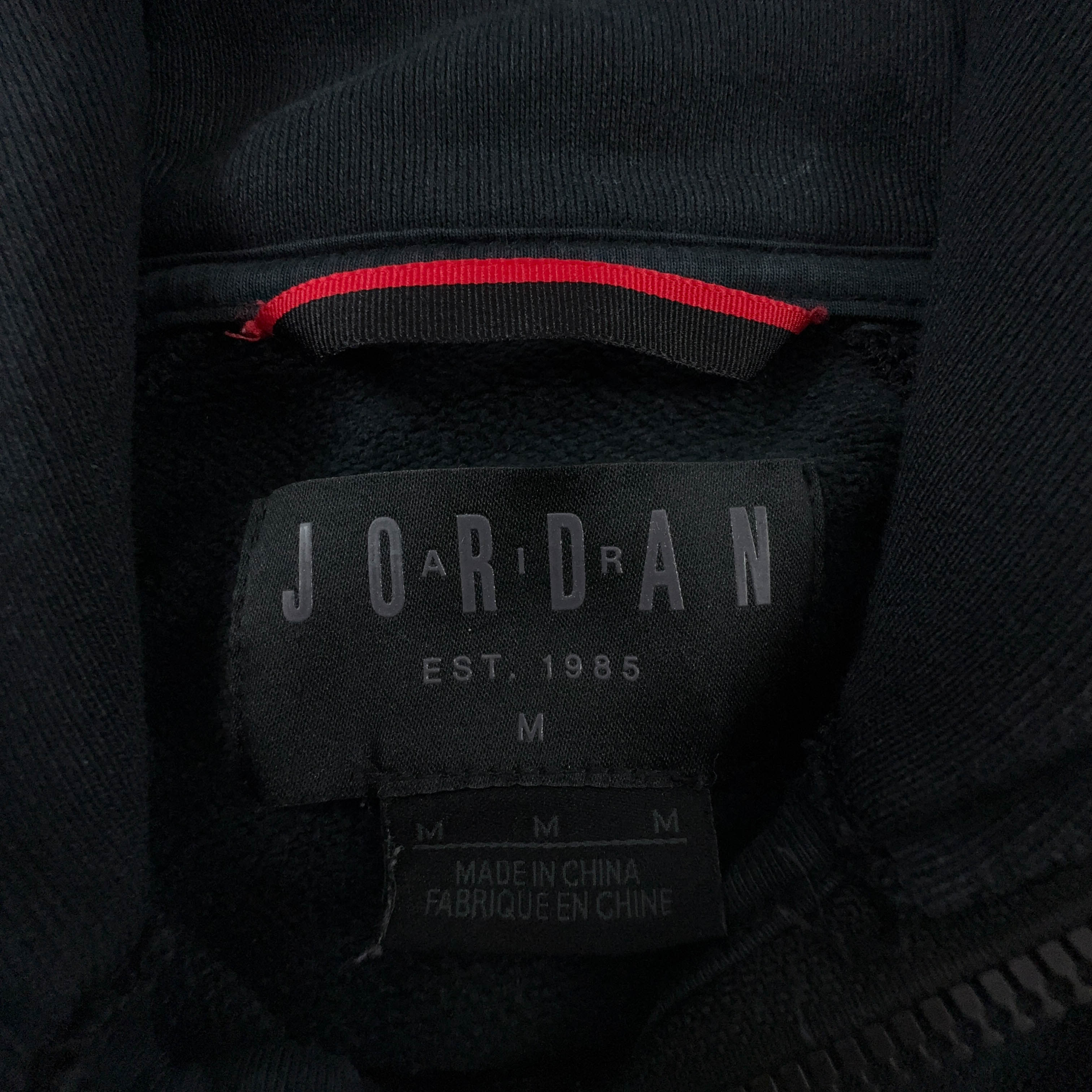 Felpa Jordan nera con cappuccio e zip 73% cotone - Taglia M uomo