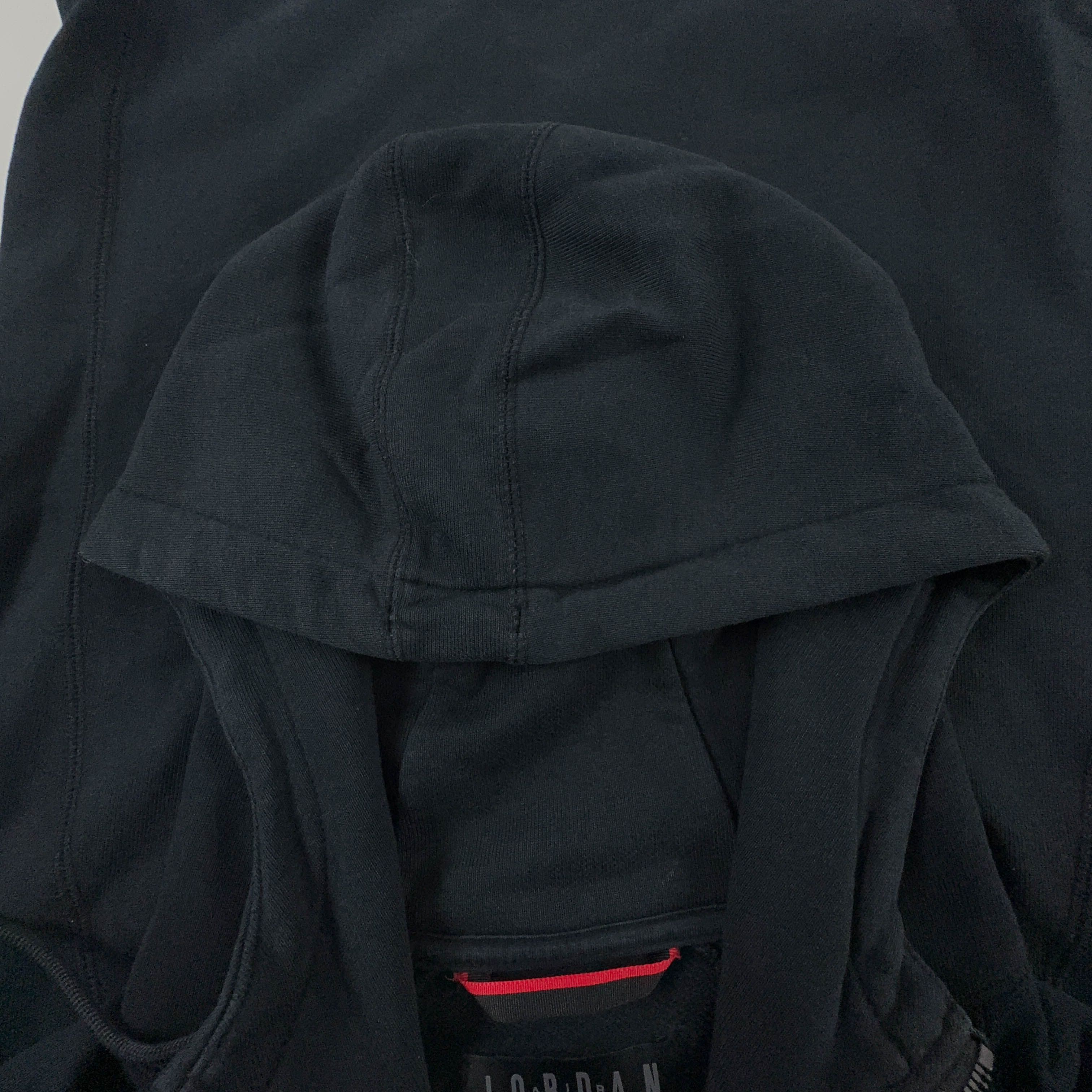 Felpa Jordan nera con cappuccio e zip 73% cotone - Taglia M uomo