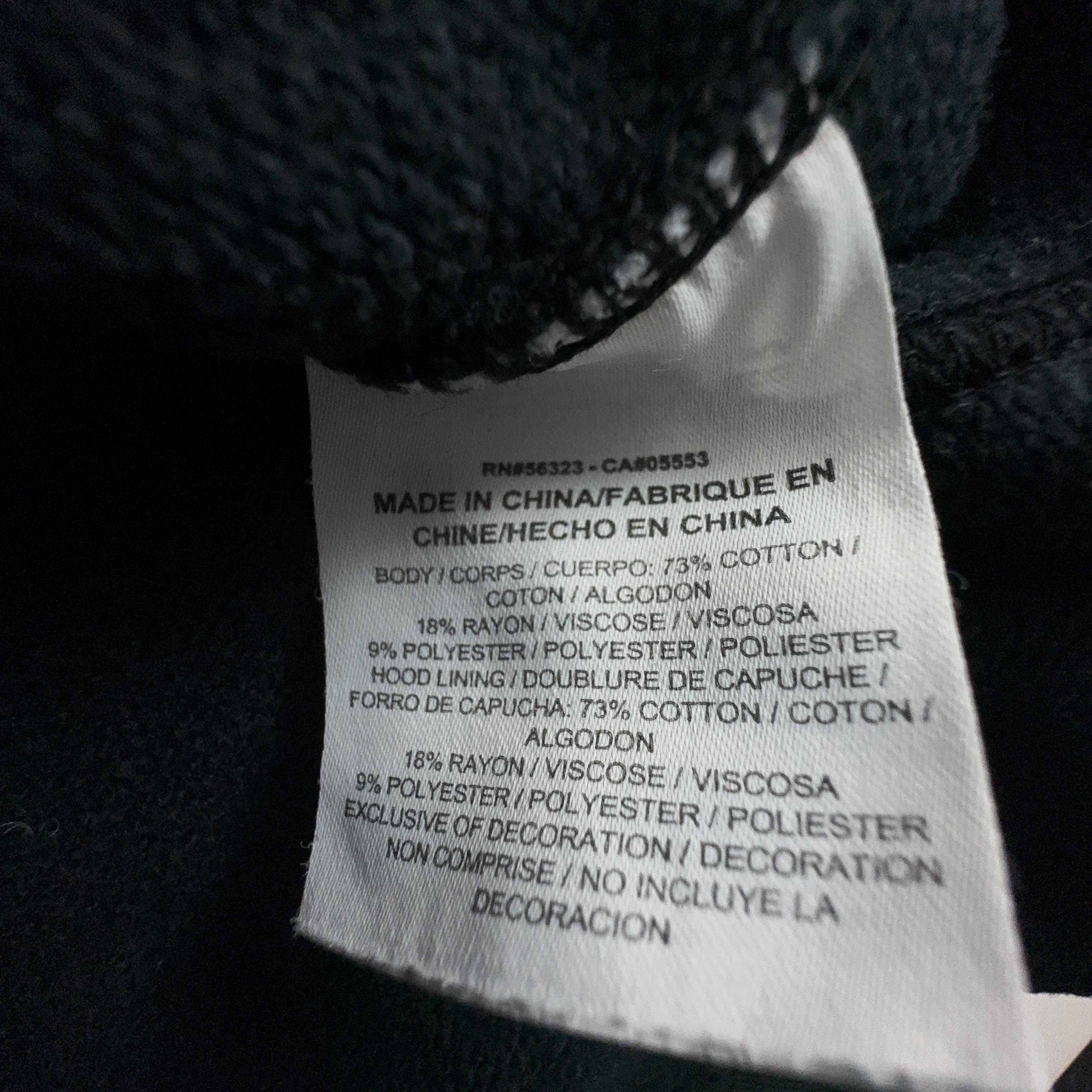 Felpa Jordan nera con cappuccio e zip 73% cotone - Taglia M uomo