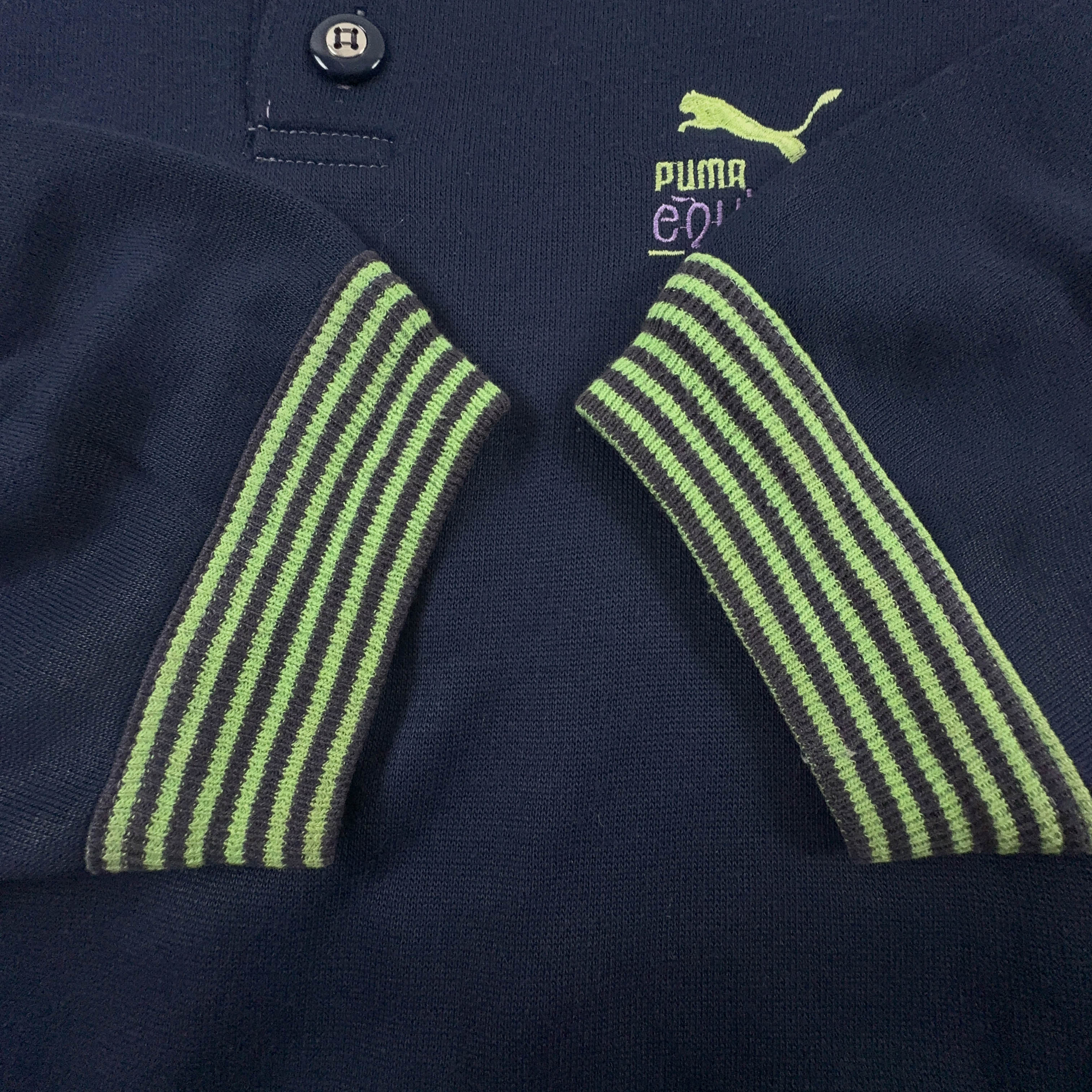 Felpa Puma Vintage blu scuro con bottoni e logo ricamato 40% cotone - Taglia M/L uomo