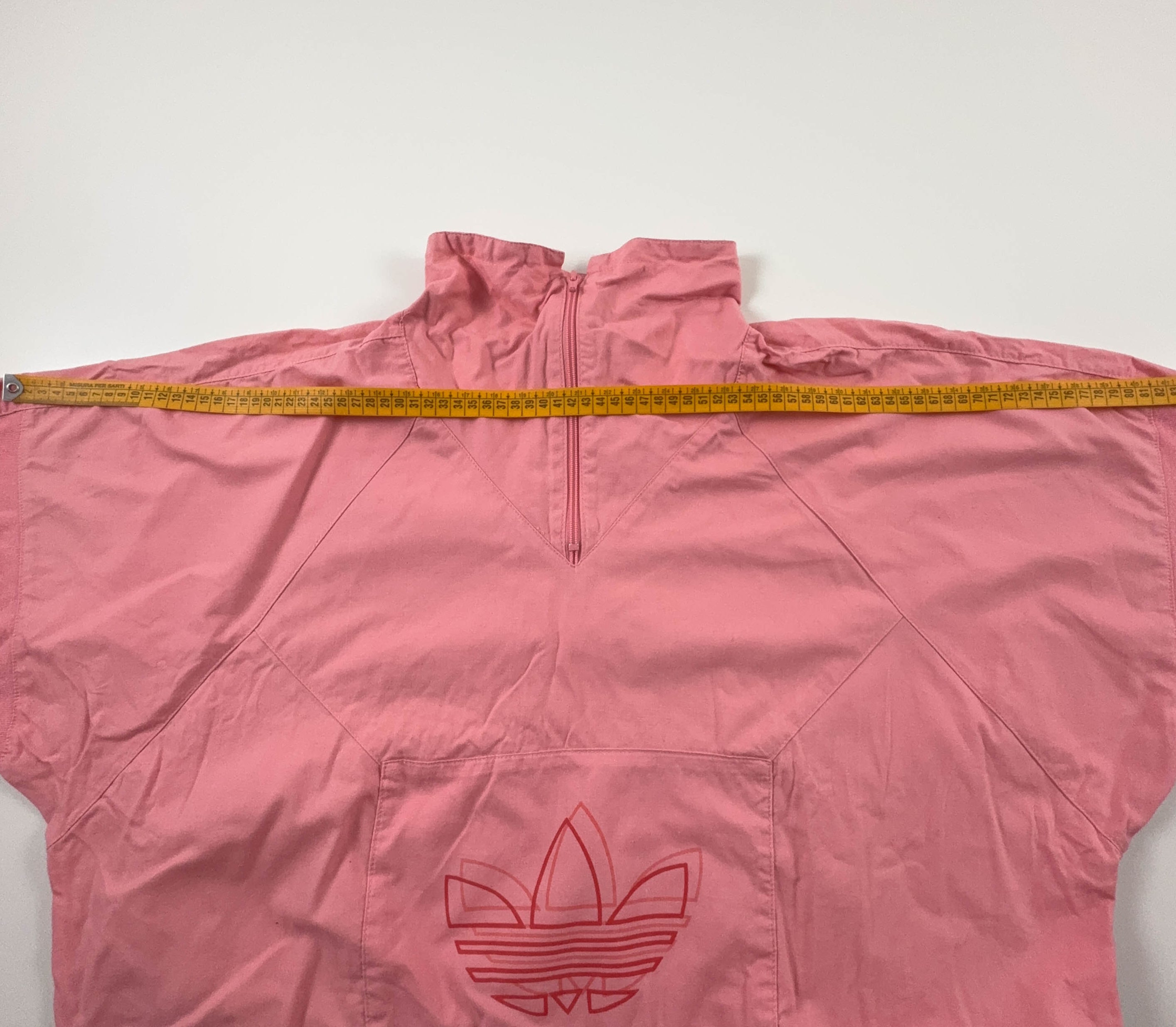 Felpa Adidas Vintage rosa quarter zip in cotone anni 80 - Taglia D7 F180 uomo
