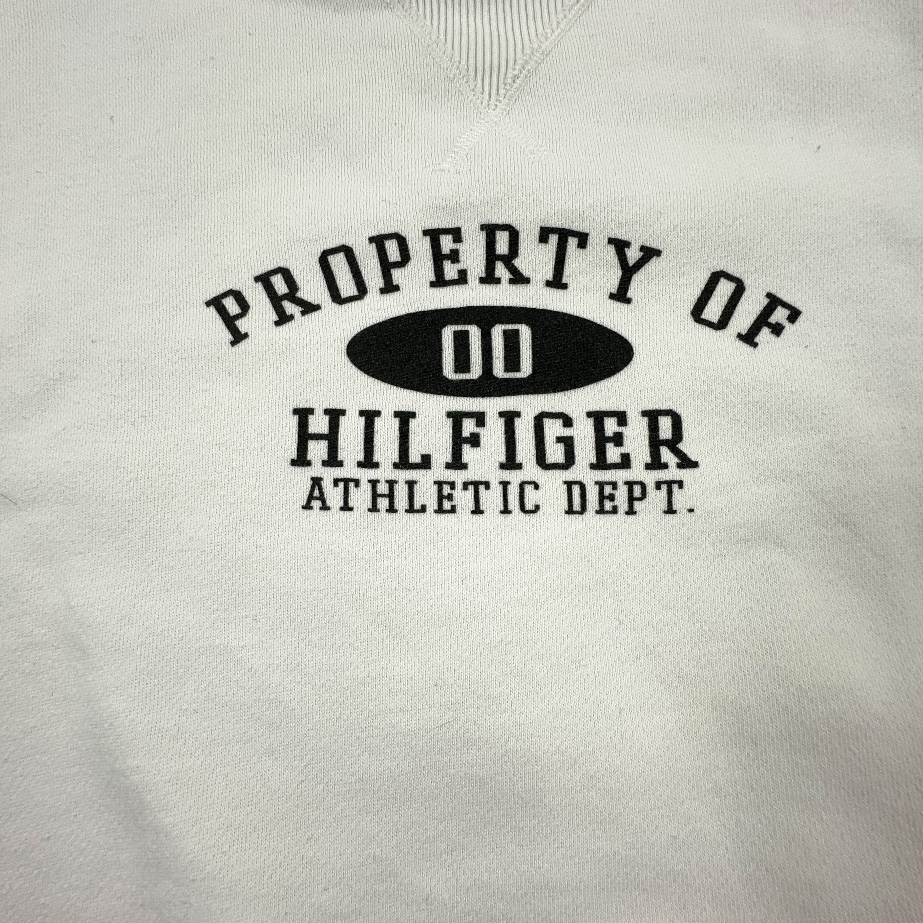 Felpa Tommy Hilfiger bianca a girocollo in cotone anni 2000 - Taglia L uomo