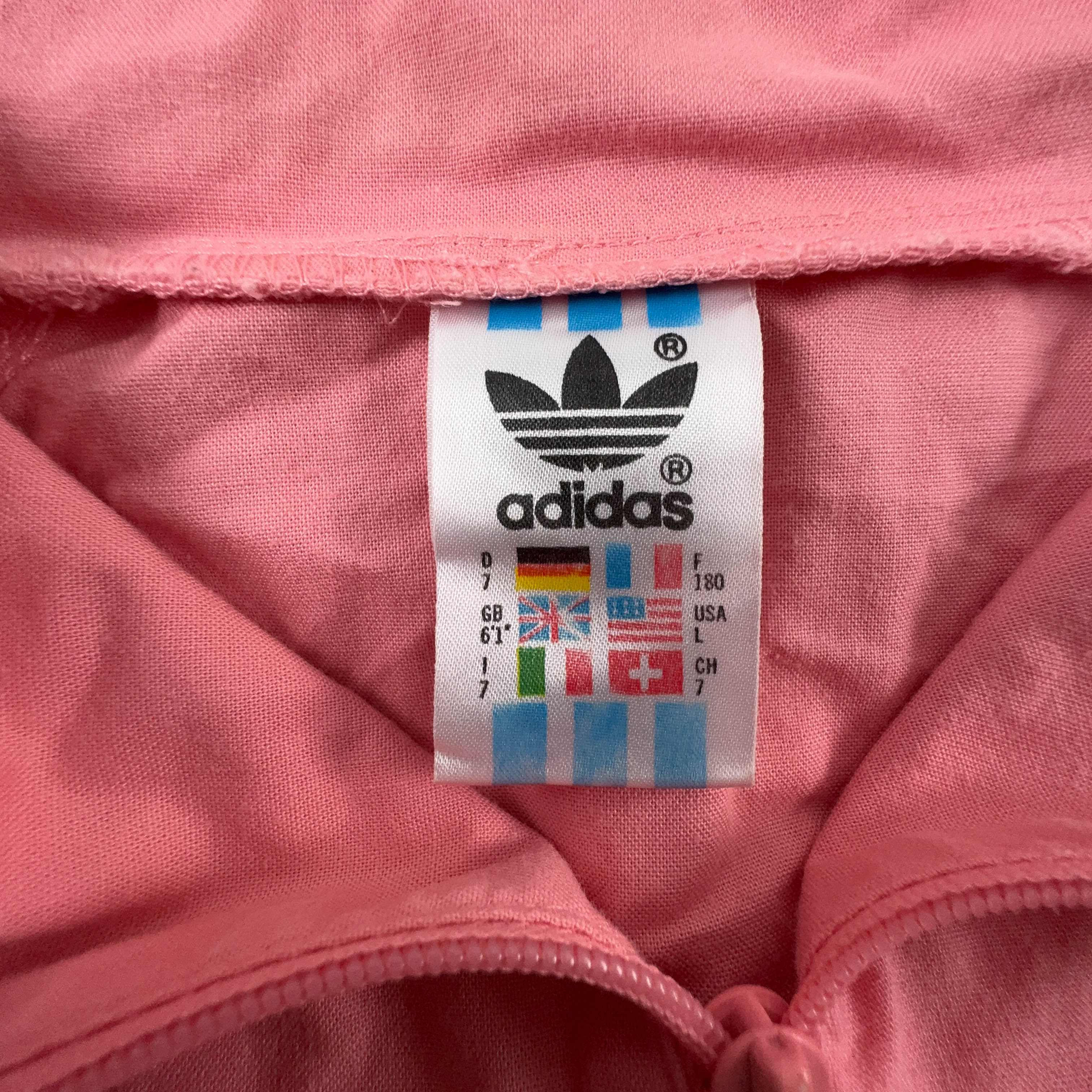 Felpa Adidas Vintage rosa quarter zip in cotone anni 80 - Taglia D7 F180 uomo