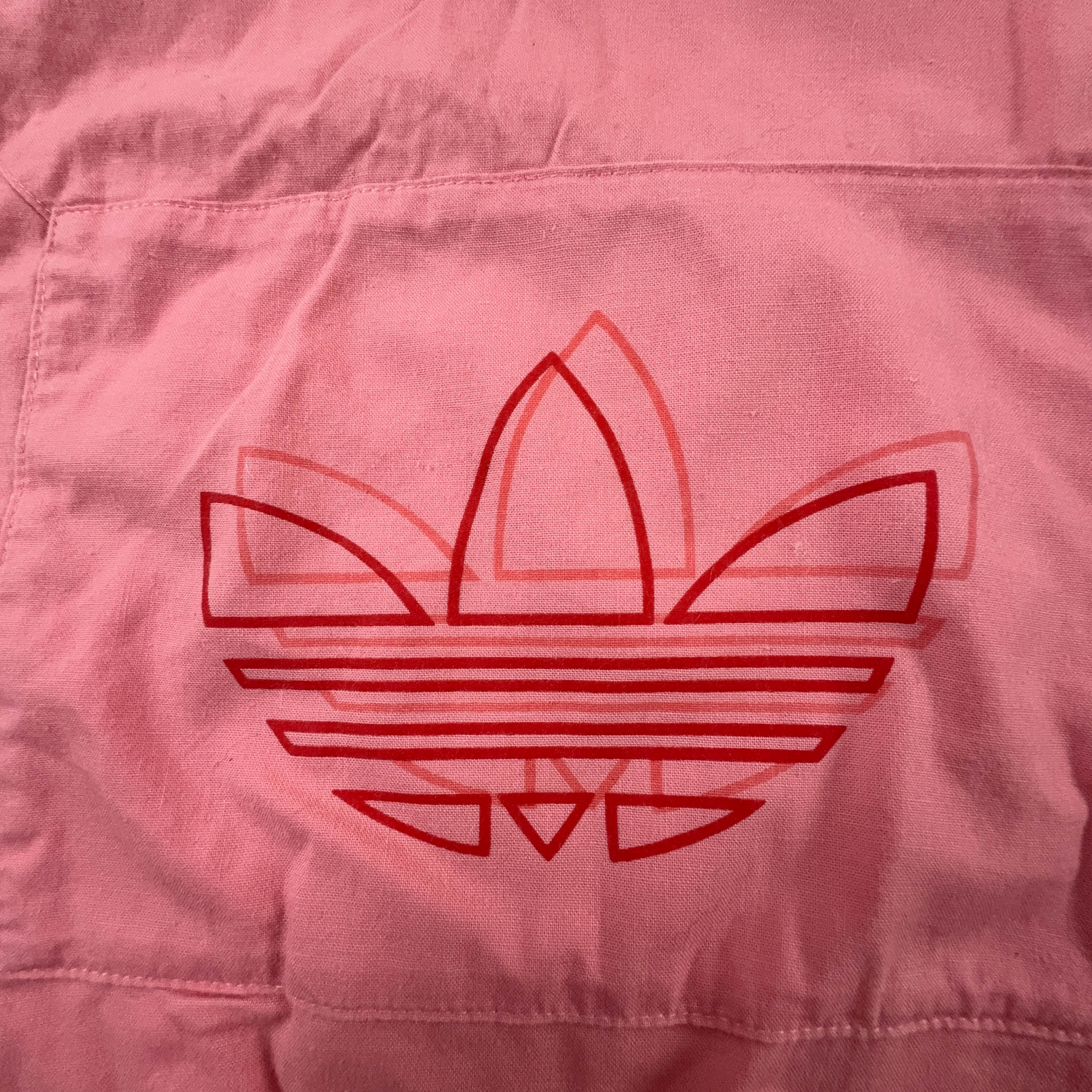 Felpa Adidas Vintage rosa quarter zip in cotone anni 80 - Taglia D7 F180 uomo