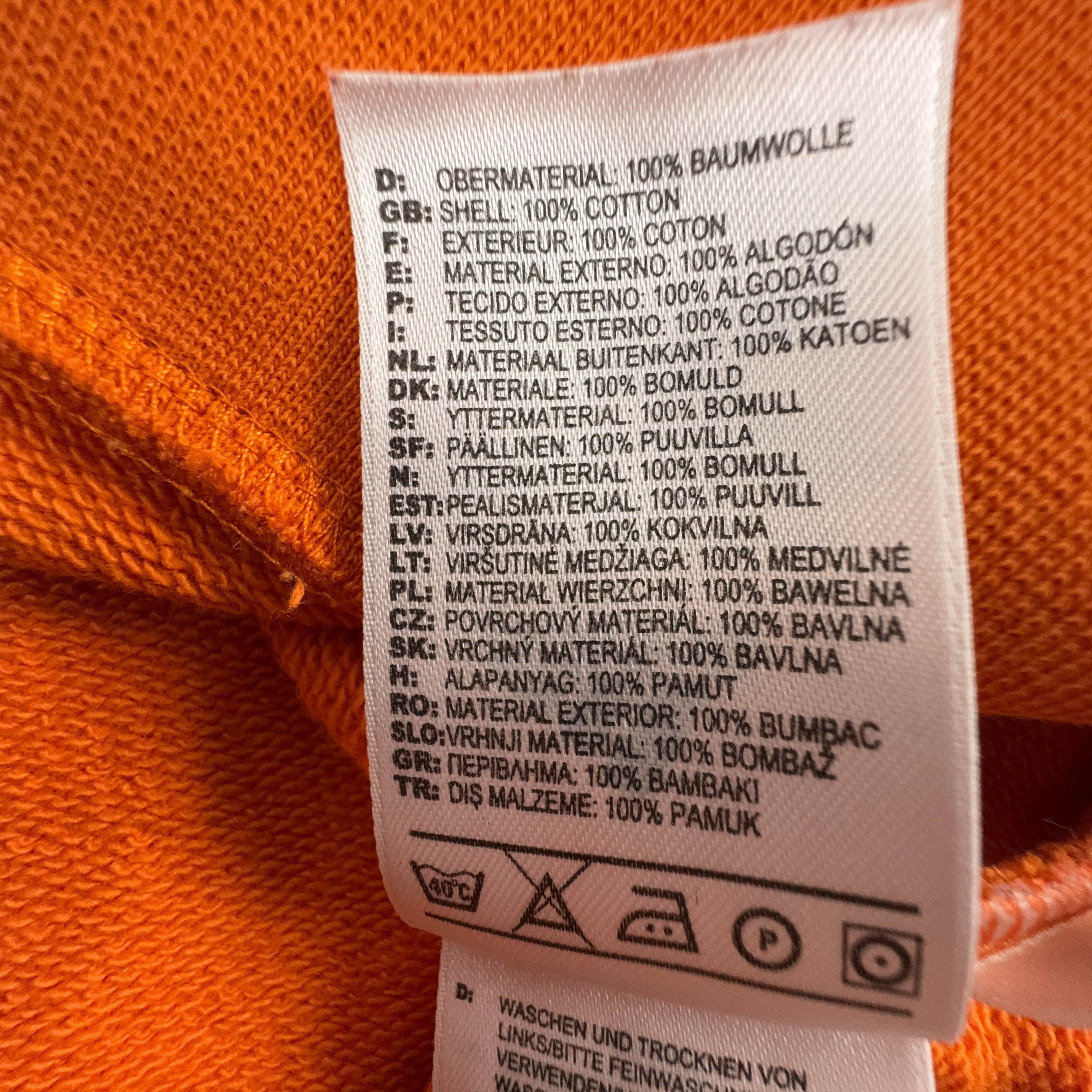 Felpa Adidas Vintage arancione a girocollo in cotone anni 2000 - Taglia L/XL uomo