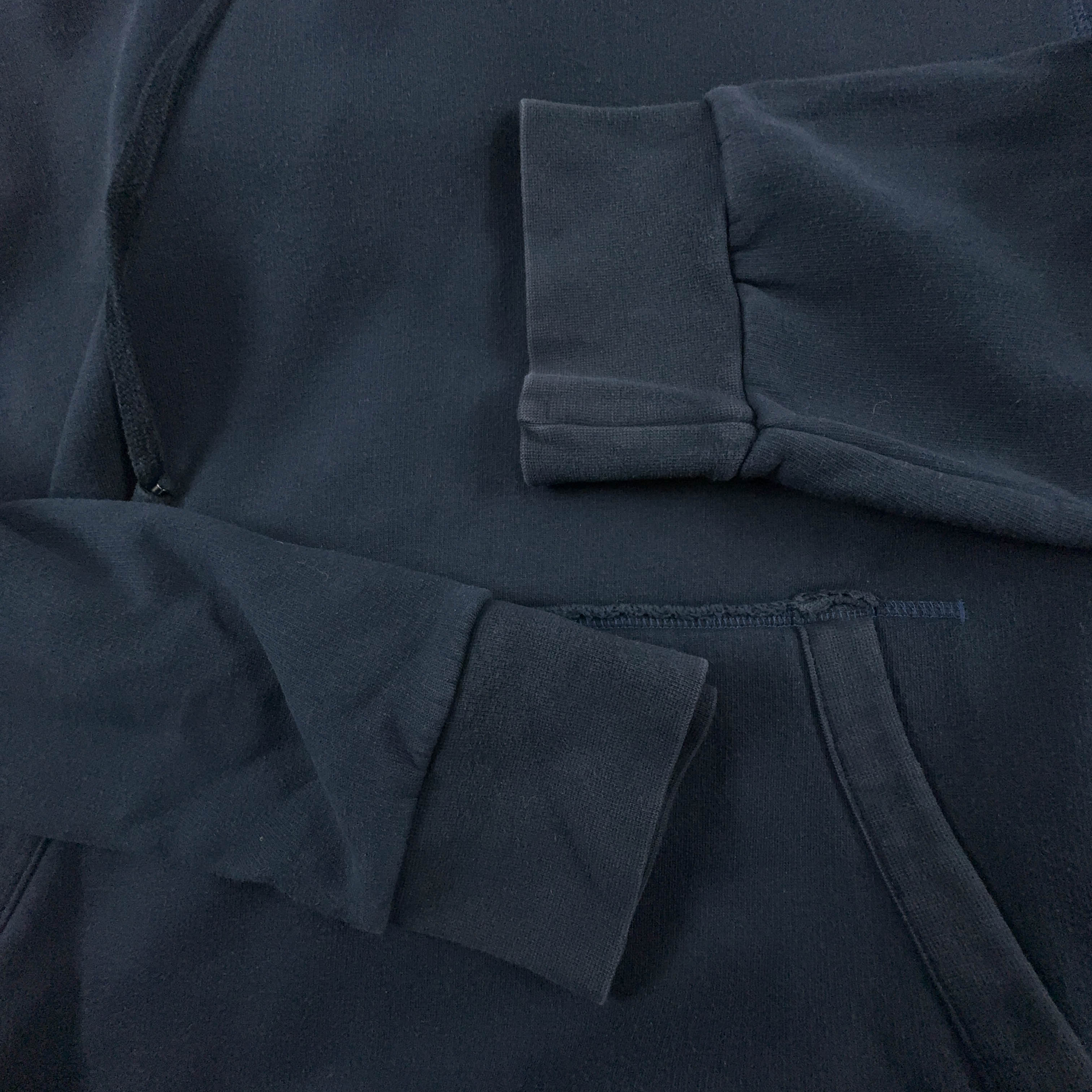 Felpa Adidas Vintage blu scura con cappuccio 70% cotone anni 2000 - Taglia L/XL uomo