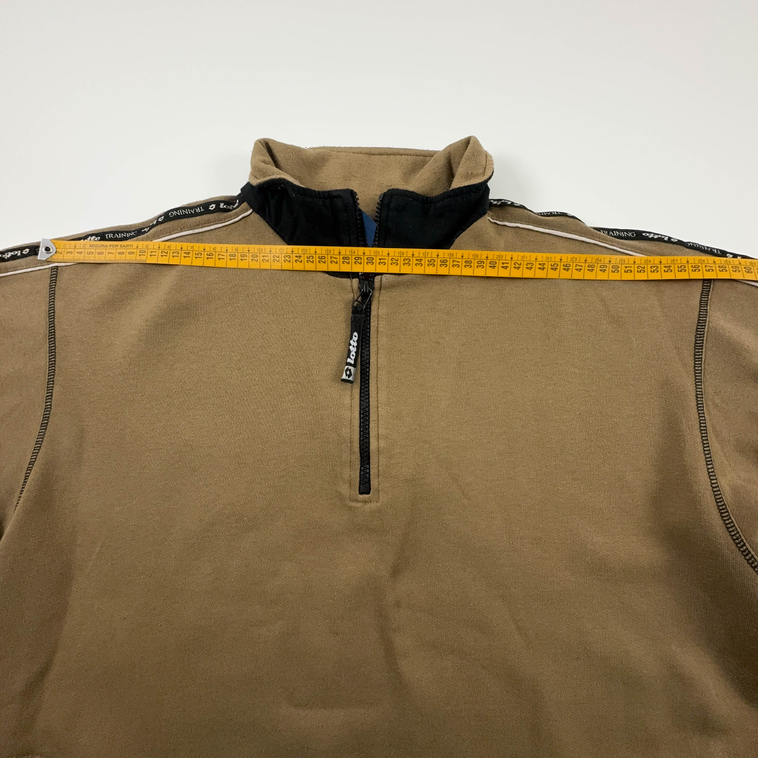 Felpa Lotto Vintage marrone quarter zip anni 90 - Taglia 50 uomo