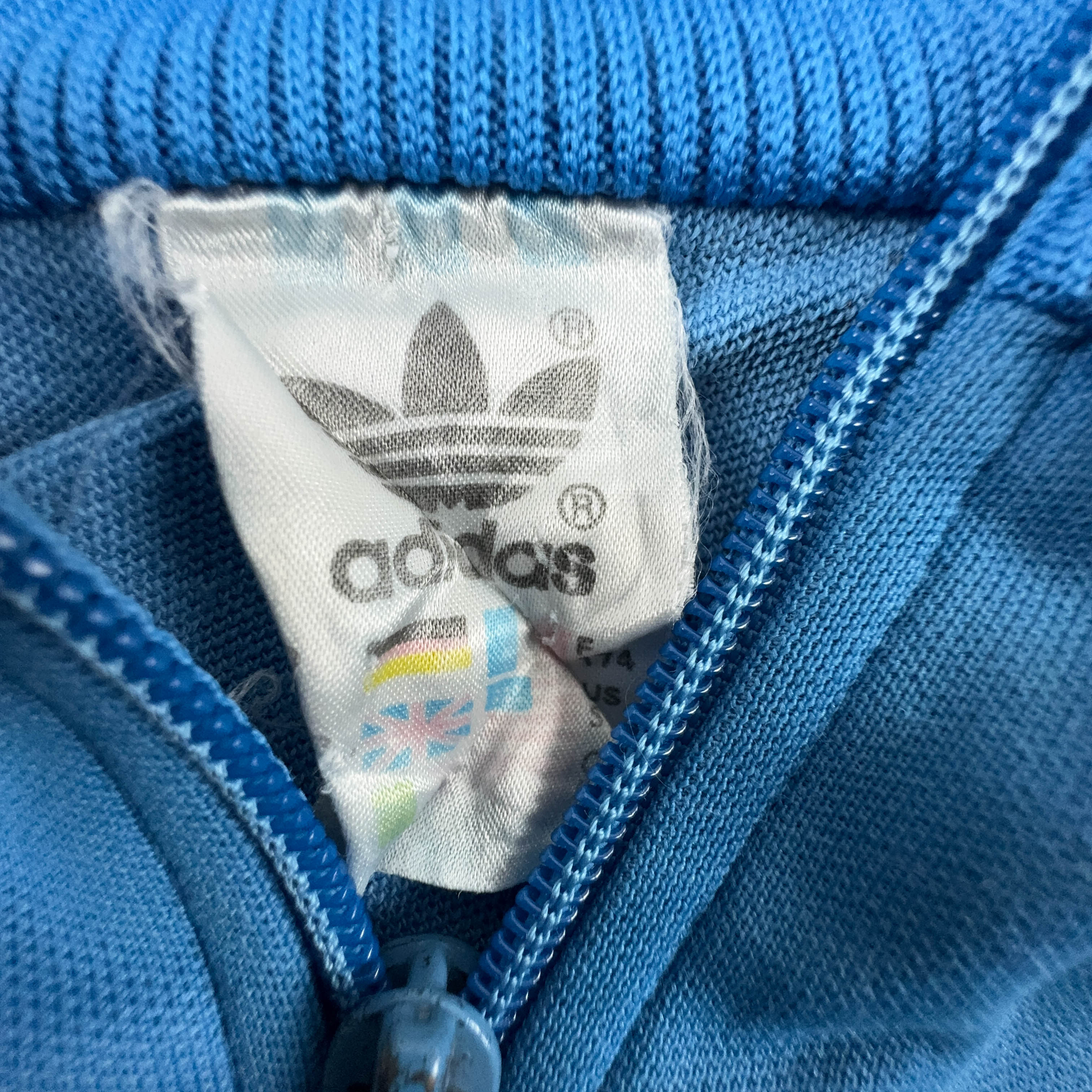 Felpa Adidas Vintage blu con zip anni 80 - Taglia 174 uomo