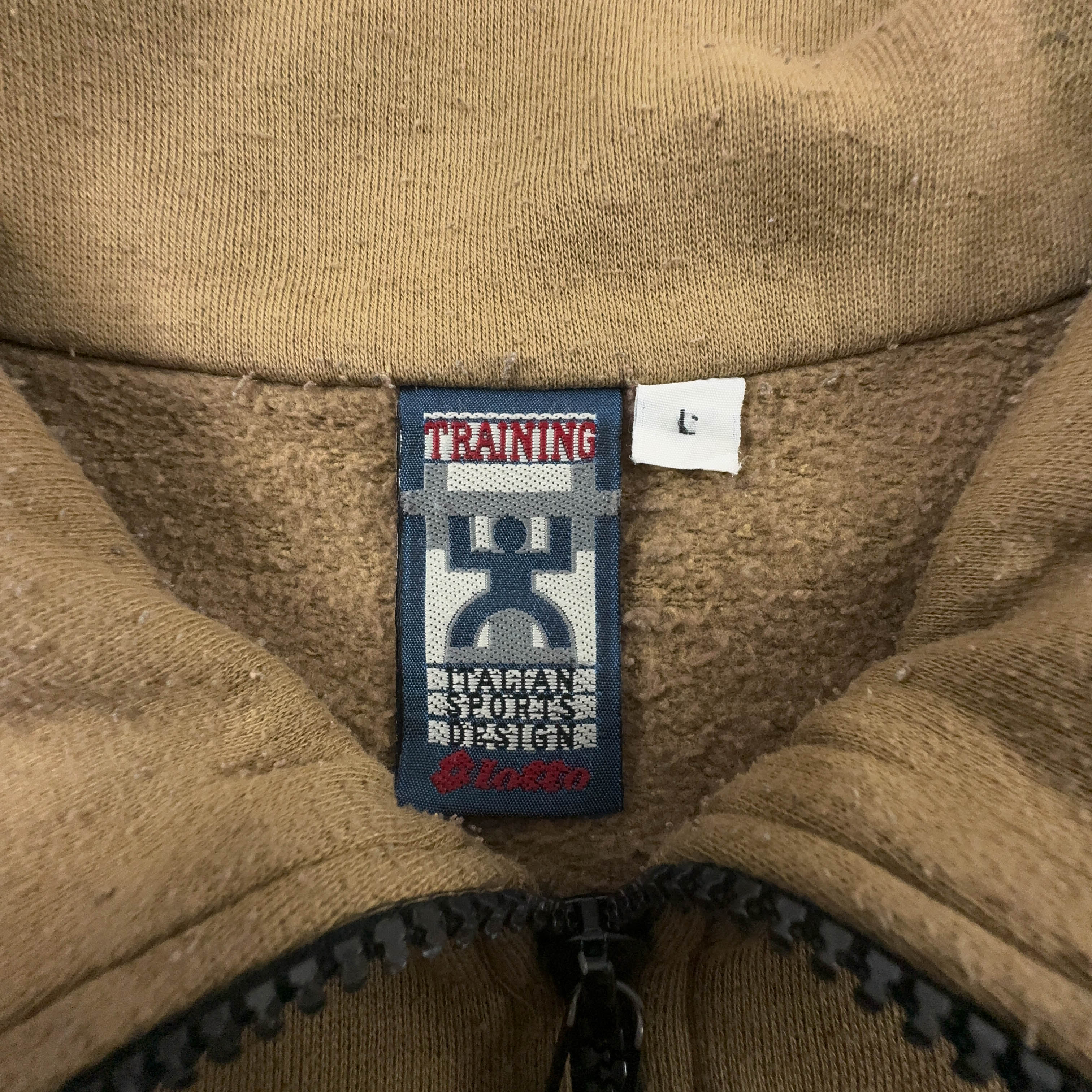 Felpa Lotto Vintage marrone quarter zip anni 90 - Taglia 50 uomo