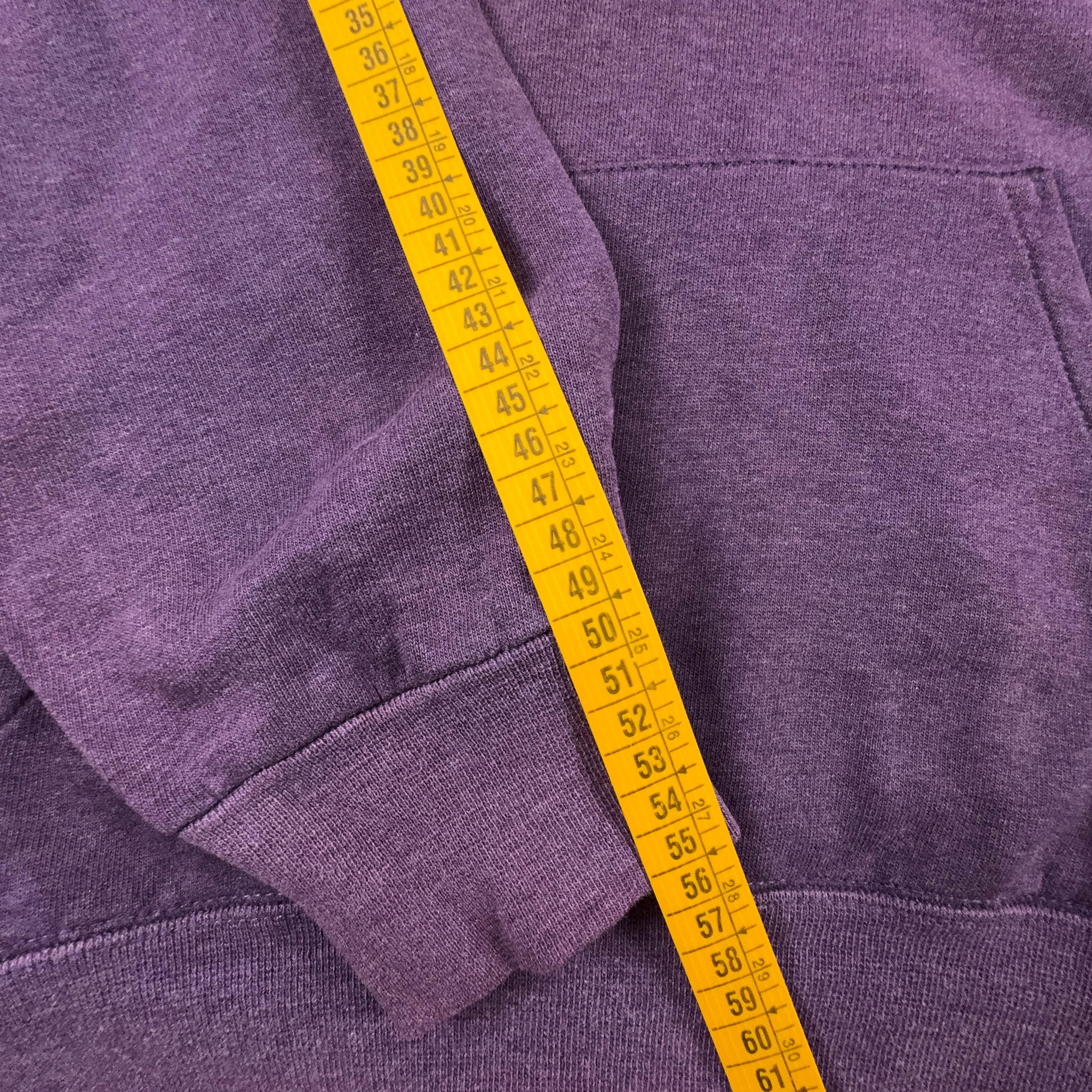 Felpa Champion viola con cappuccio in cotone logo grande stampato anni 2000 - Taglia S uomo