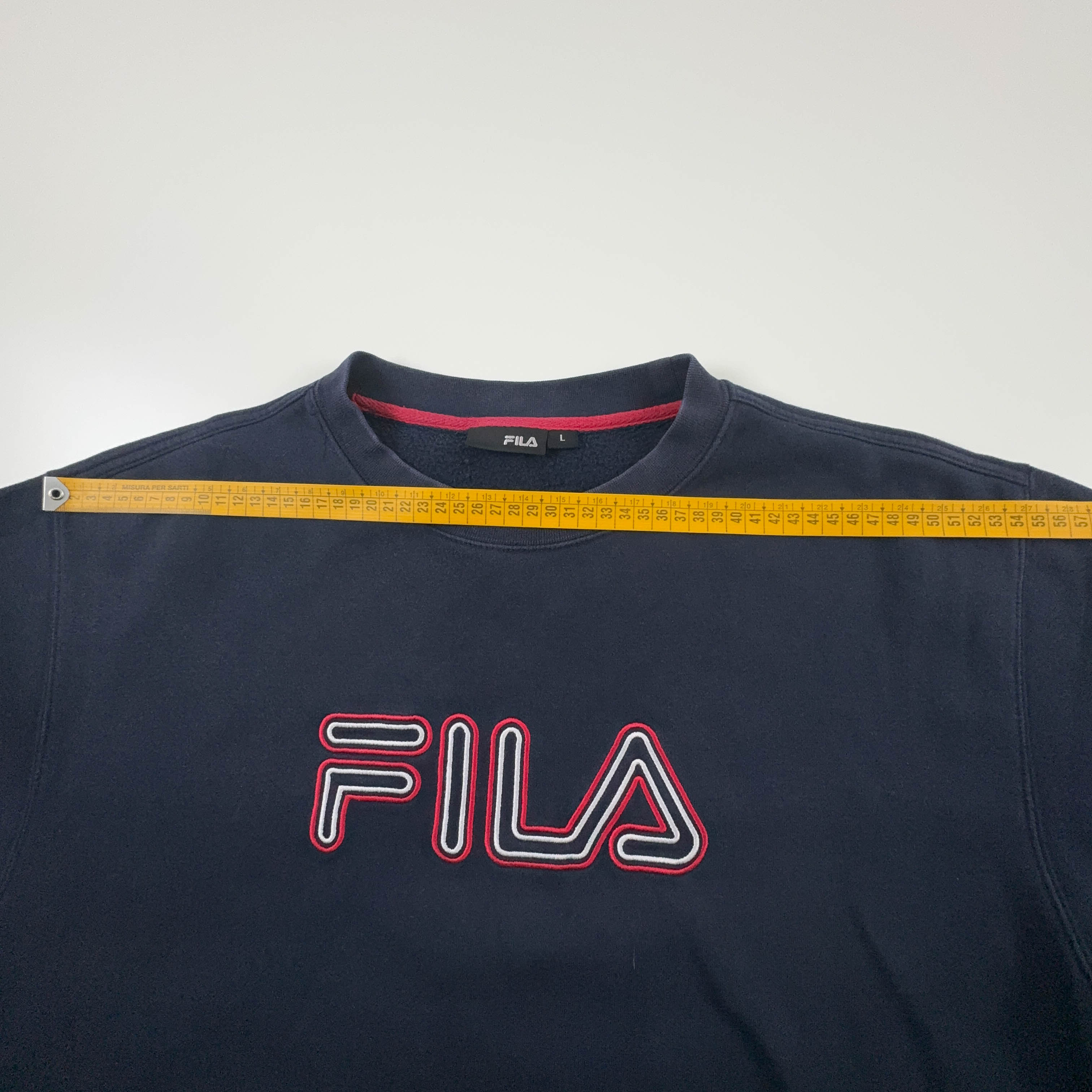 Felpa Fila Vintage blu scura a girocollo 80% cotone - Taglia L uomo