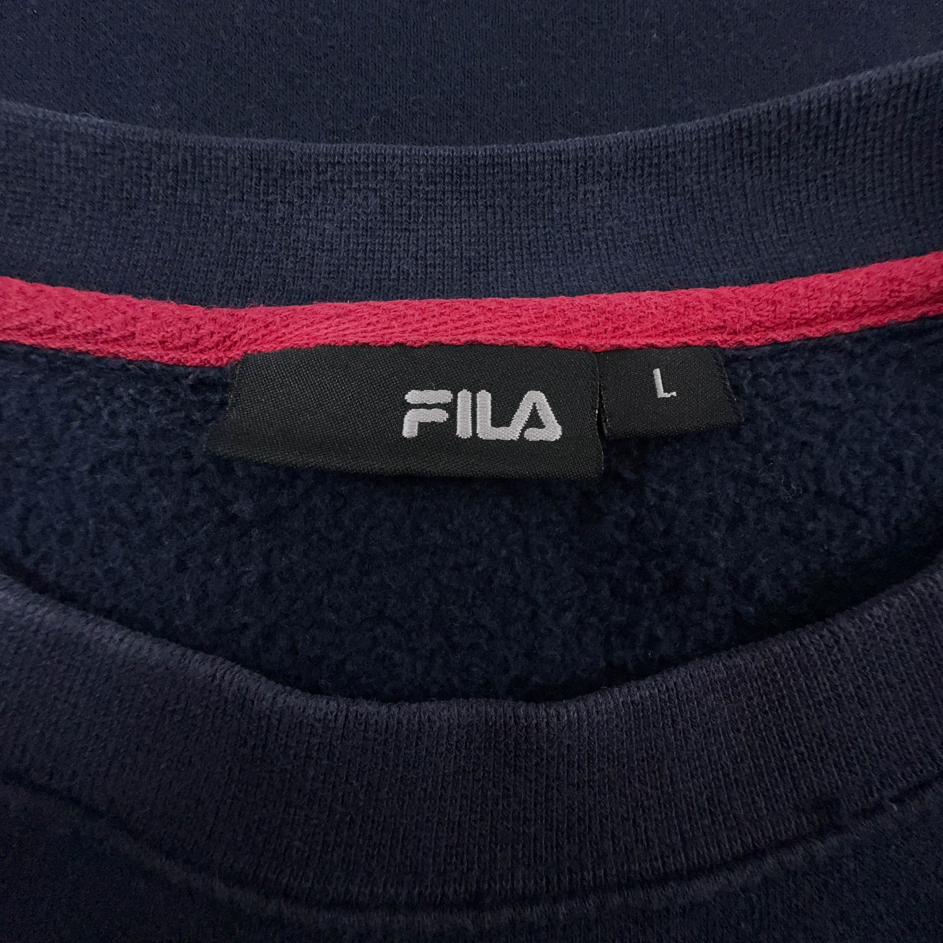 Felpa Fila Vintage blu scura a girocollo 80% cotone - Taglia L uomo