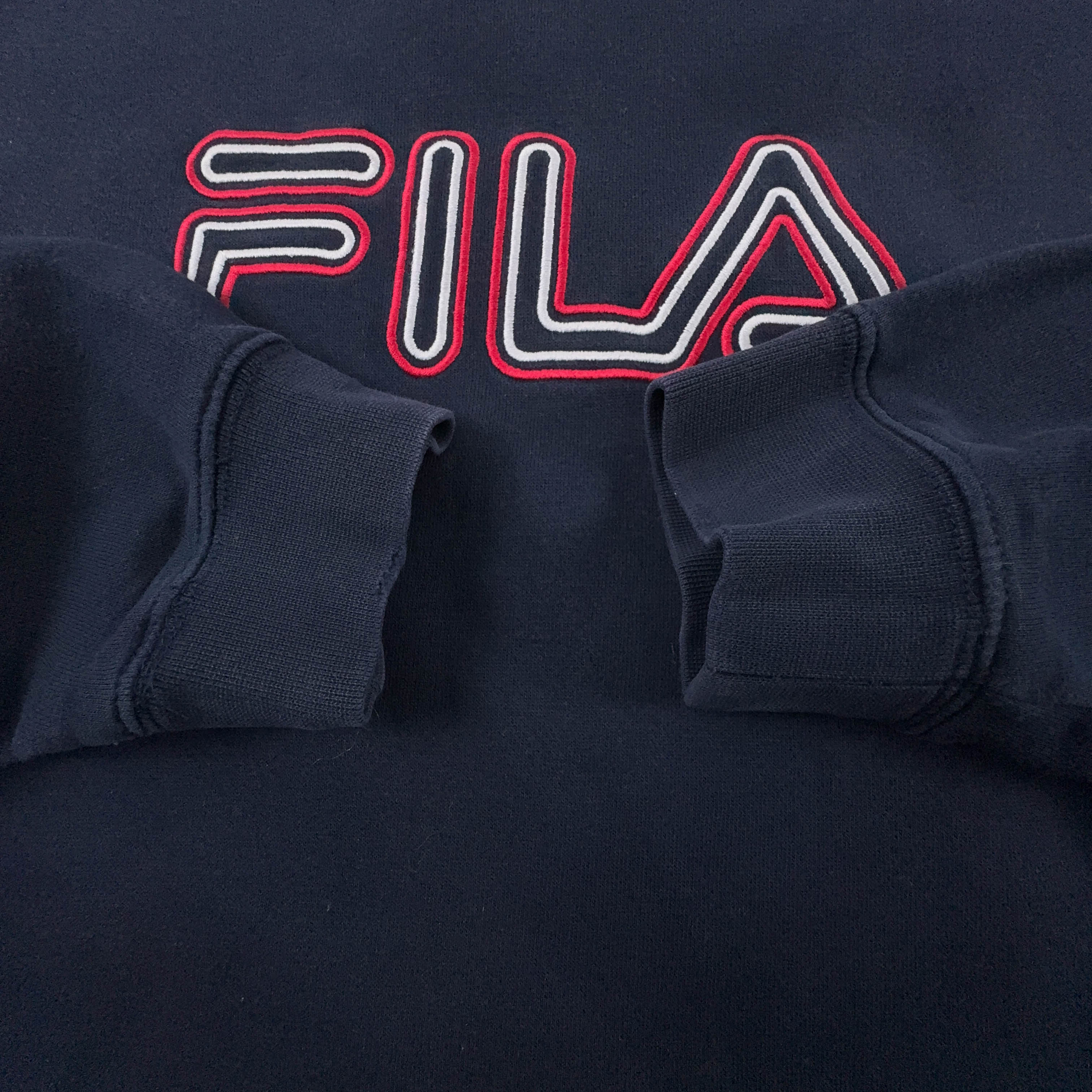 Felpa Fila Vintage blu scura a girocollo 80% cotone - Taglia L uomo