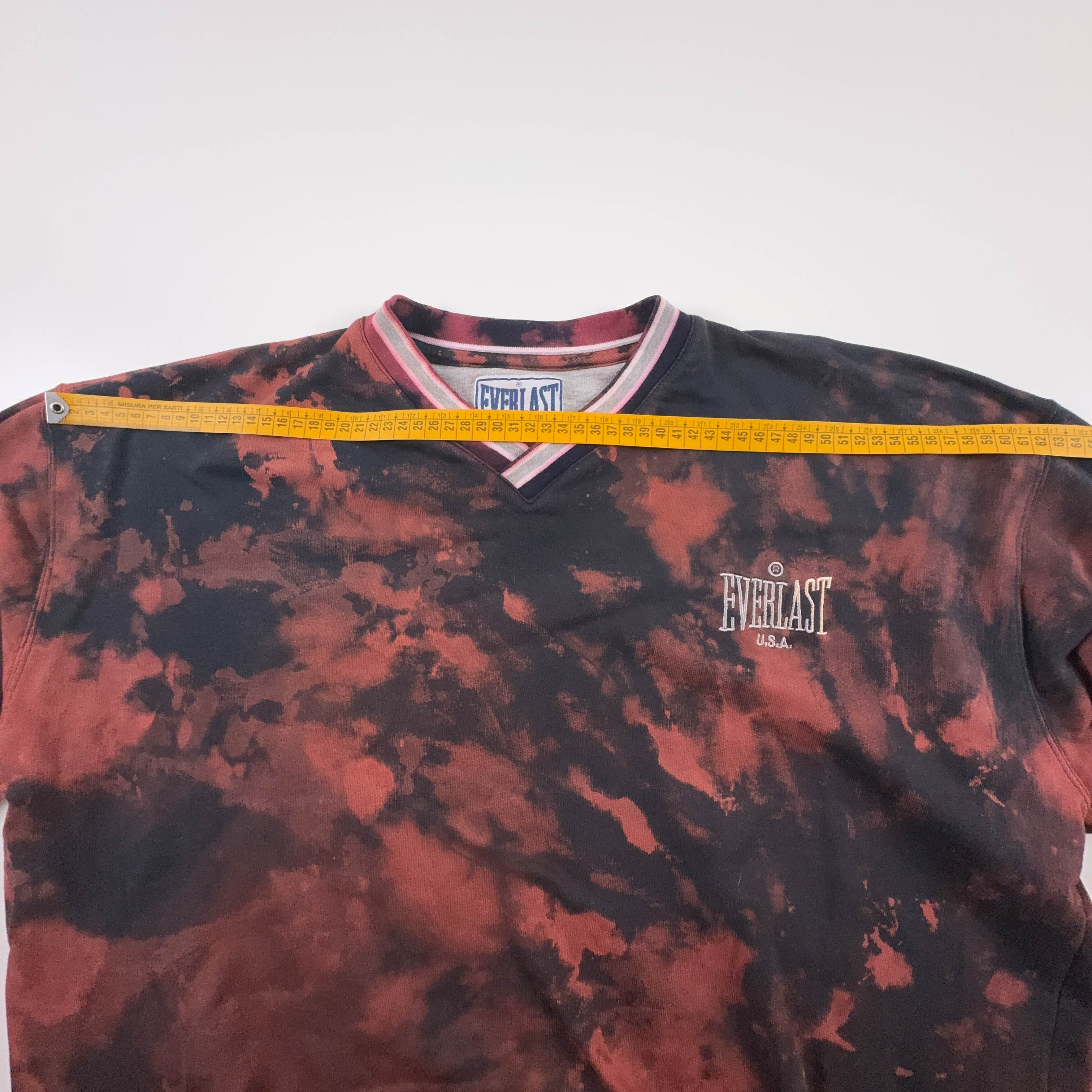 Felpa Everlast Tie Dye Vintage con scollo a V in cotone - Taglia L uomo
