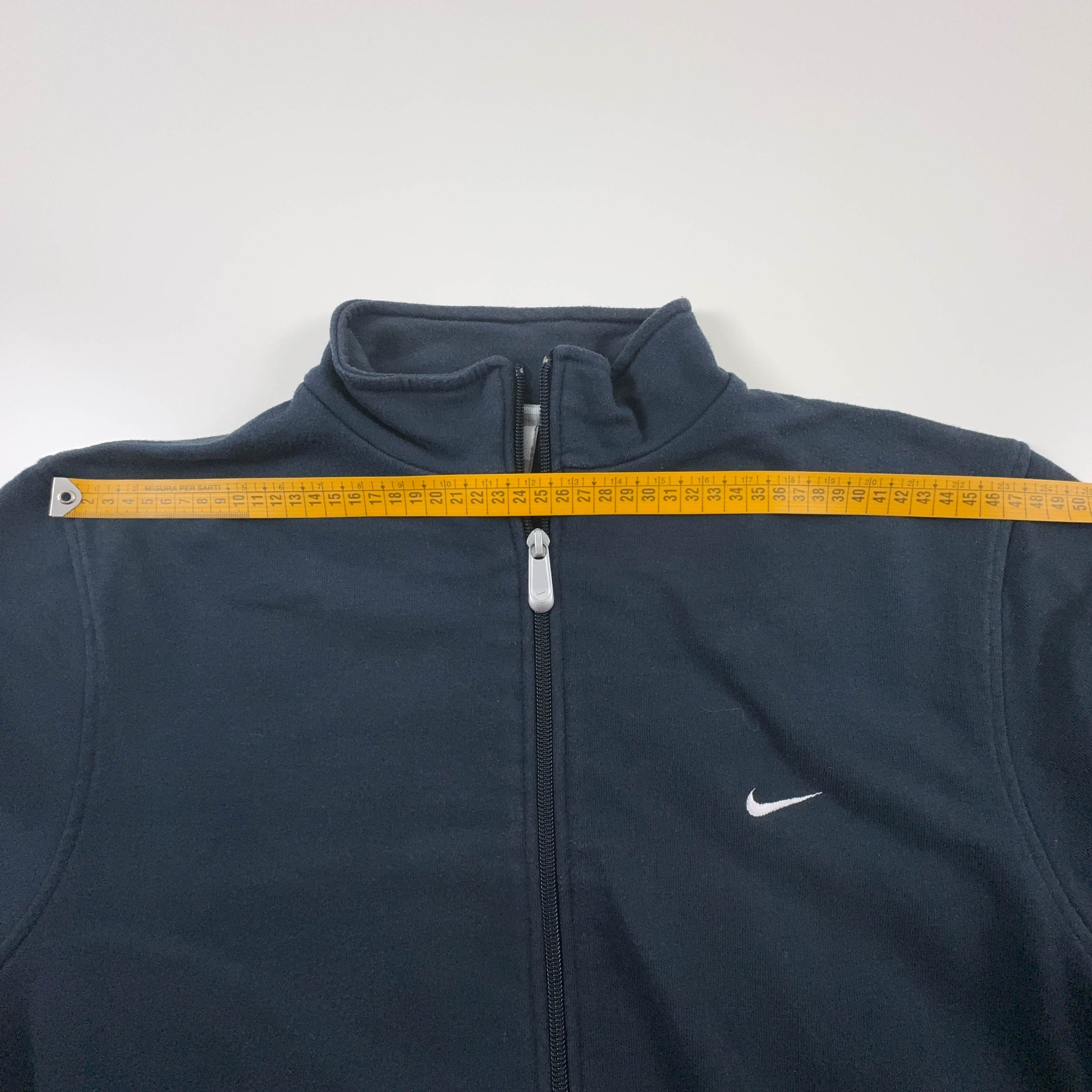 Felpa Nike Vintage blu scura con zip 78% cotone anni 2000 - Taglia M 178 uomo
