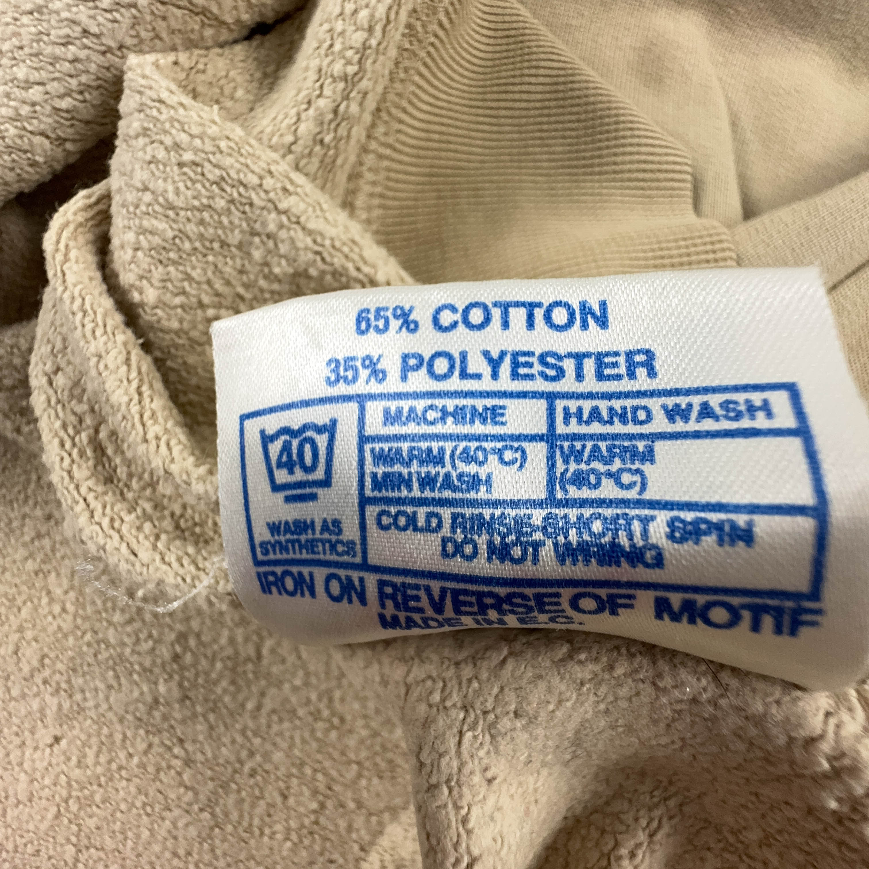 Felpa Londsdale Vintage beige a girocollo logo grande ricamato anni 2000 - Taglia XL uomo