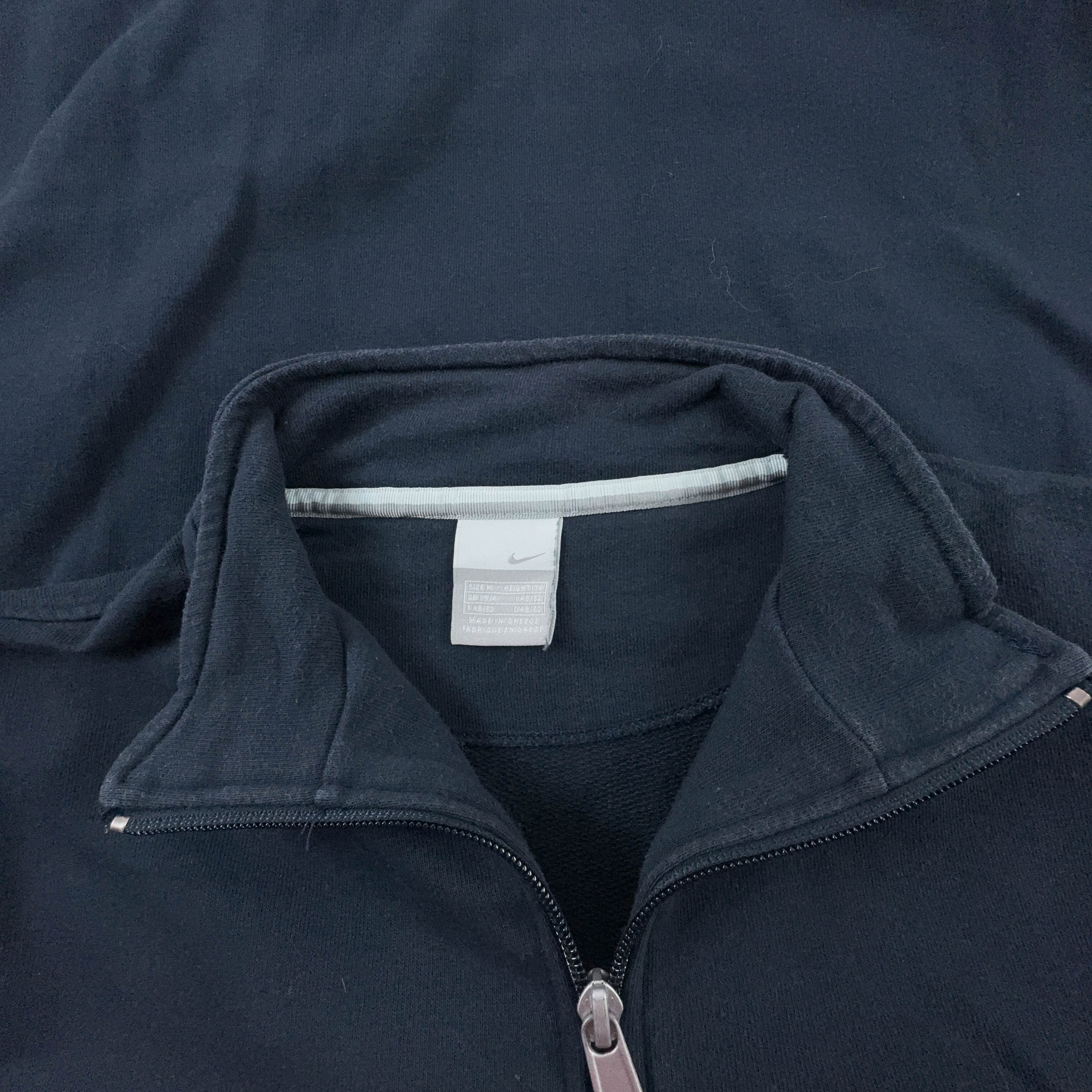 Felpa Nike Vintage blu scura con zip 78% cotone anni 2000 - Taglia M 178 uomo