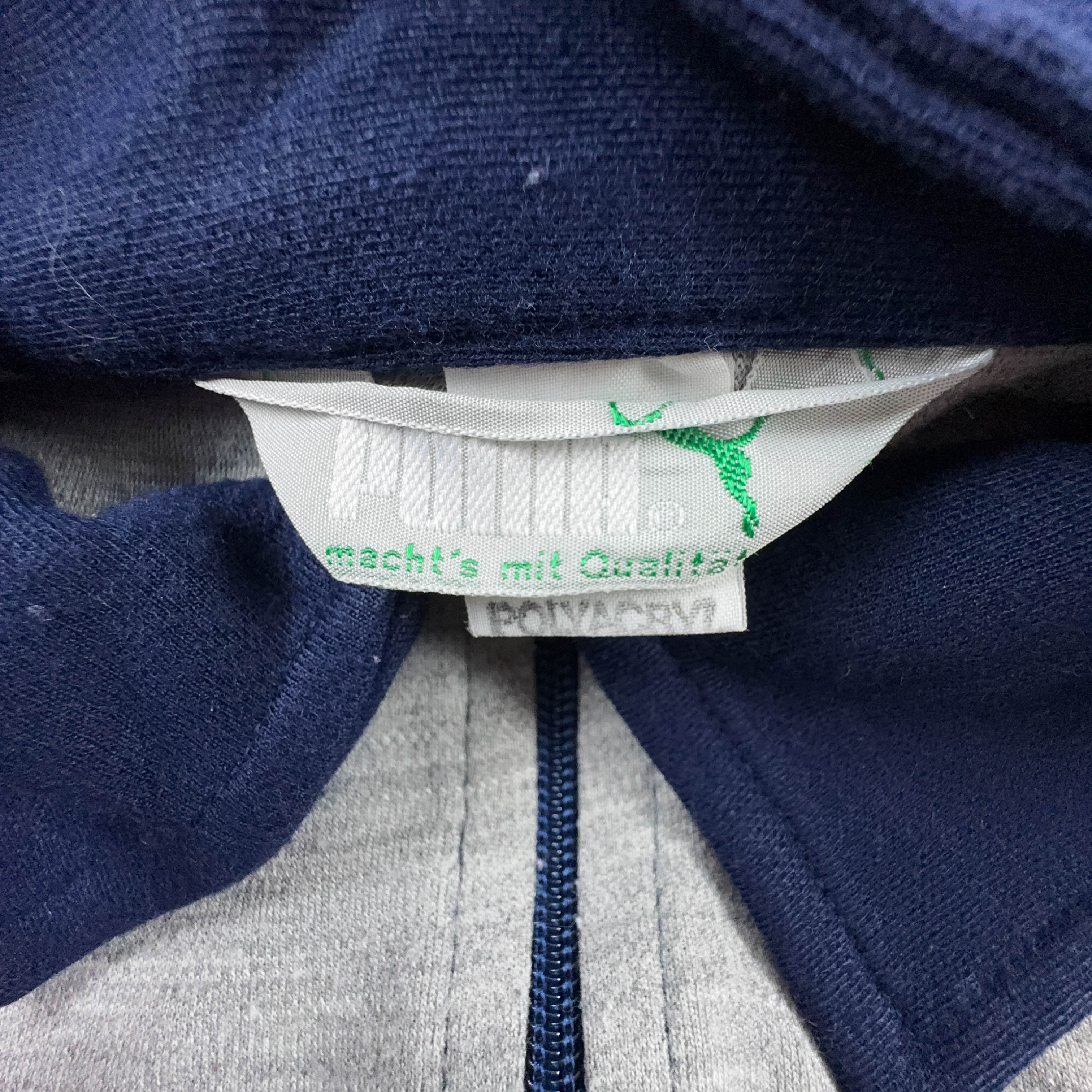 Felpa Puma Vintage grigio e blu con zip anni 80 - Taglia 52 uomo