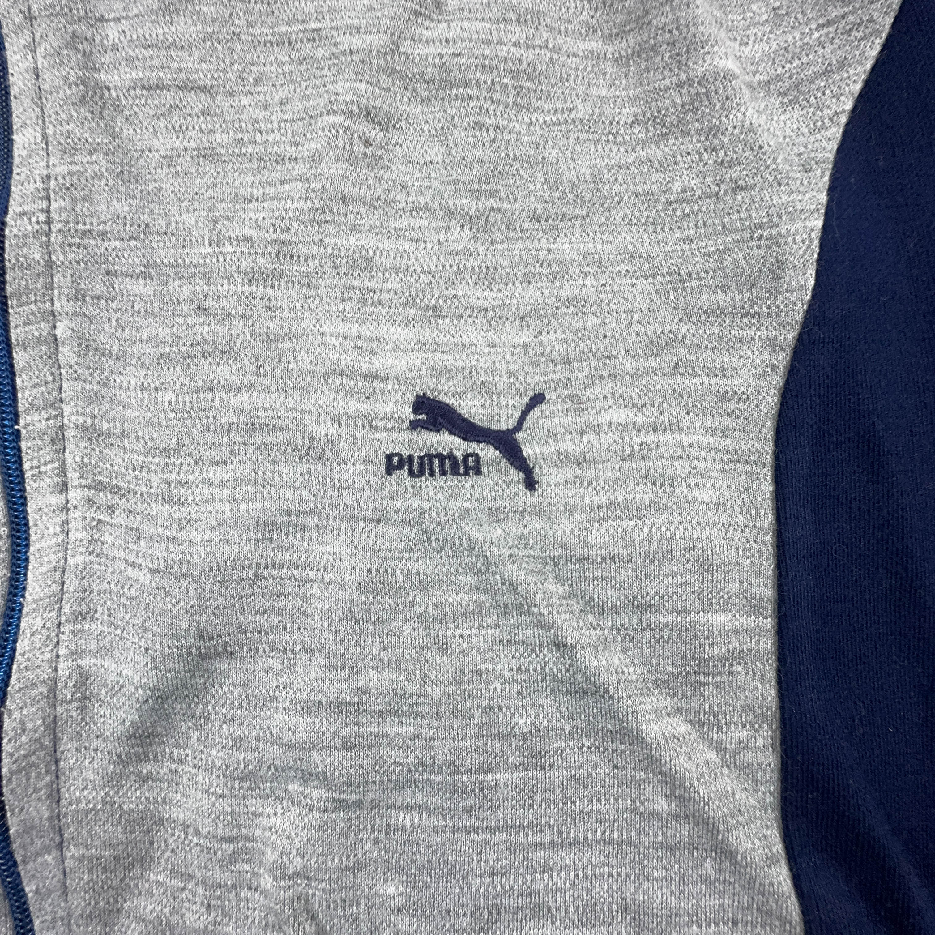 Felpa Puma Vintage grigio e blu con zip anni 80 - Taglia 52 uomo