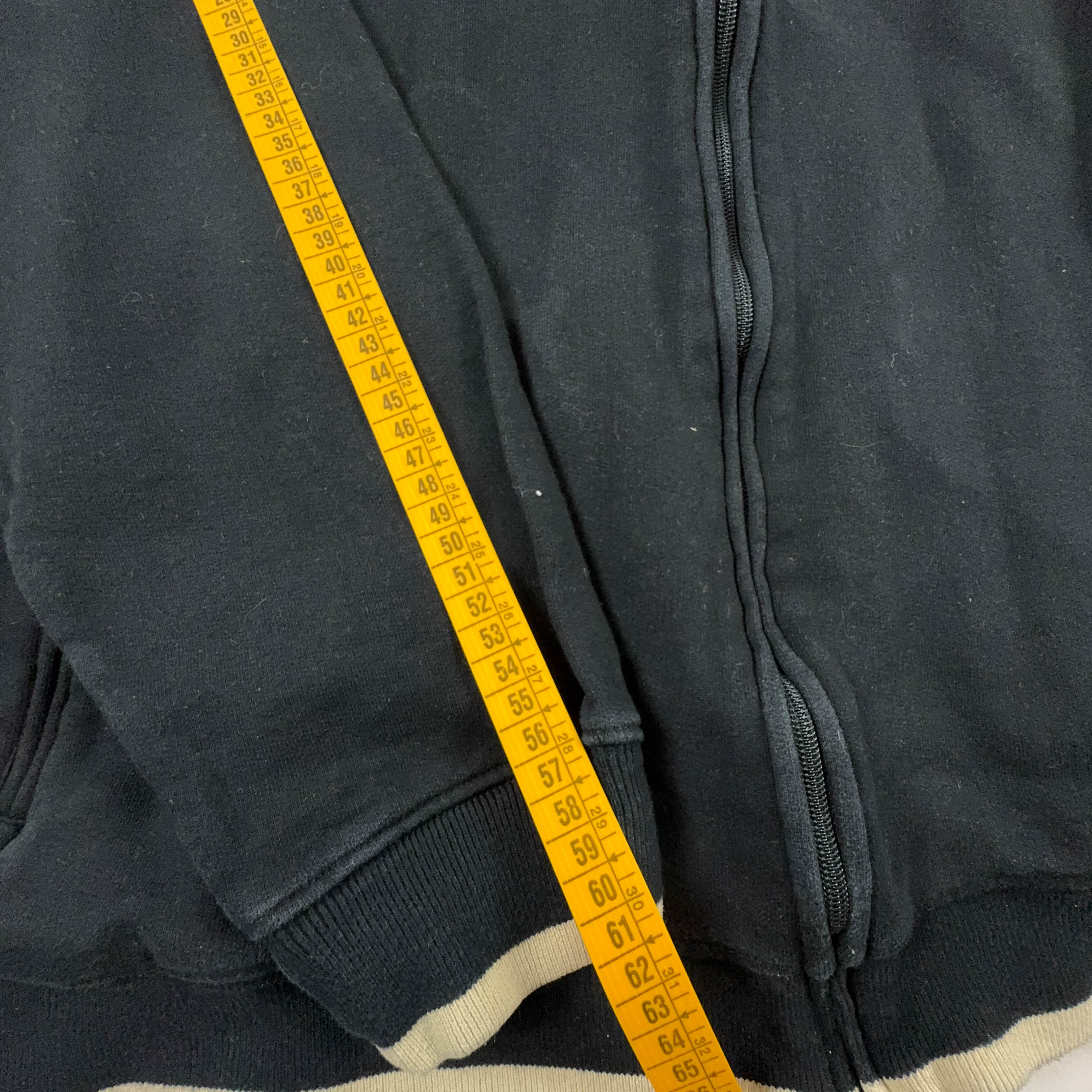 Felpa Kappa Vintage nera con zip logo grande ricamato anni 90 - Taglia XL uomo