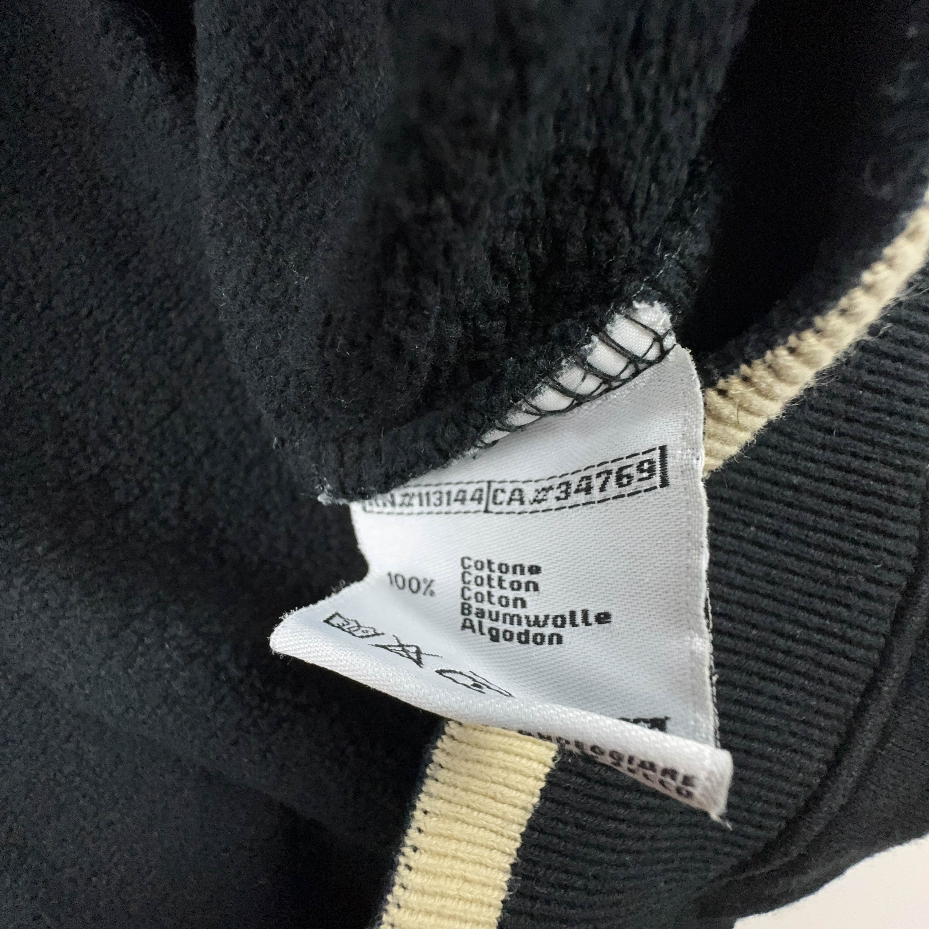 Felpa Kappa Vintage nera con zip logo grande ricamato anni 90 - Taglia XL uomo