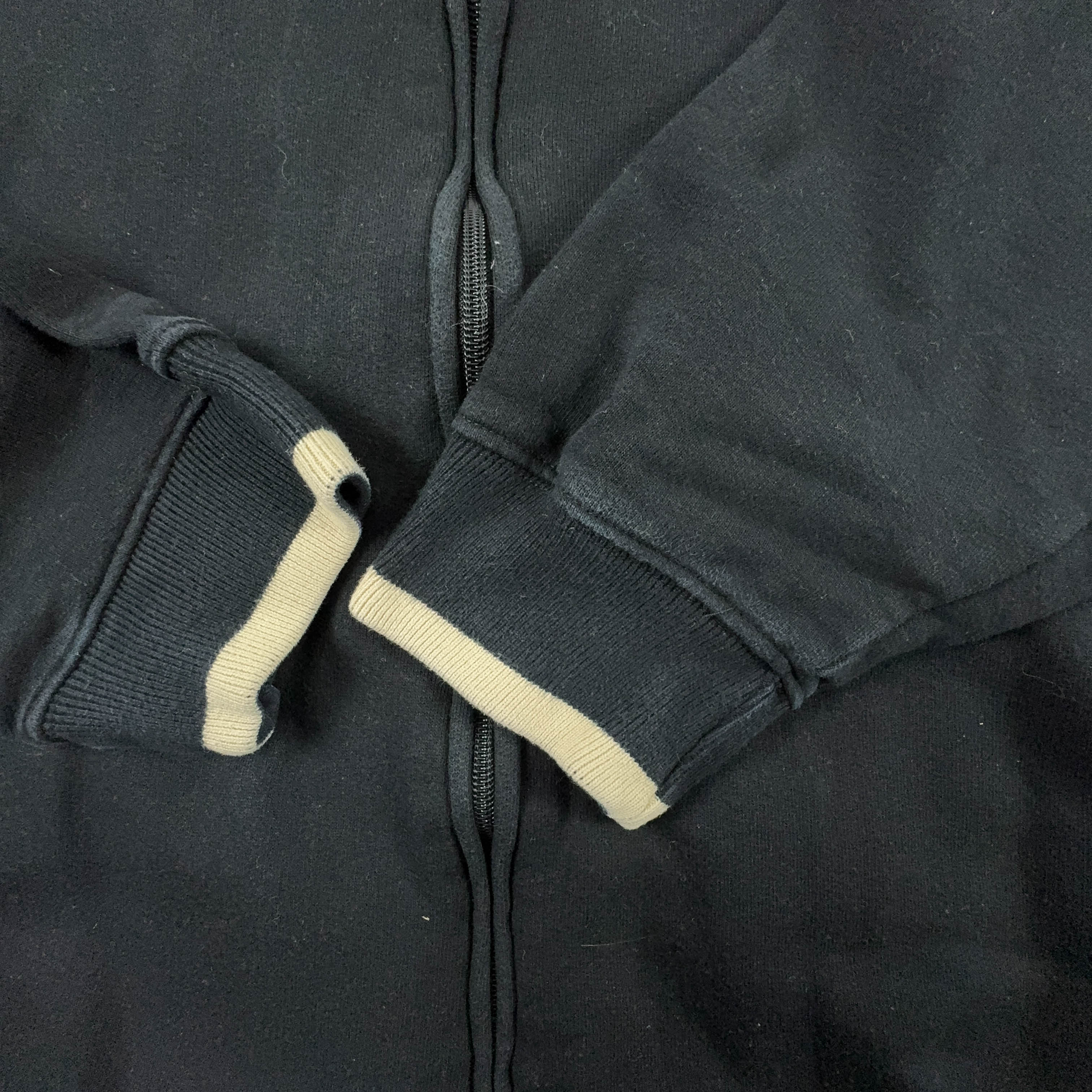 Felpa Kappa Vintage nera con zip logo grande ricamato anni 90 - Taglia XL uomo