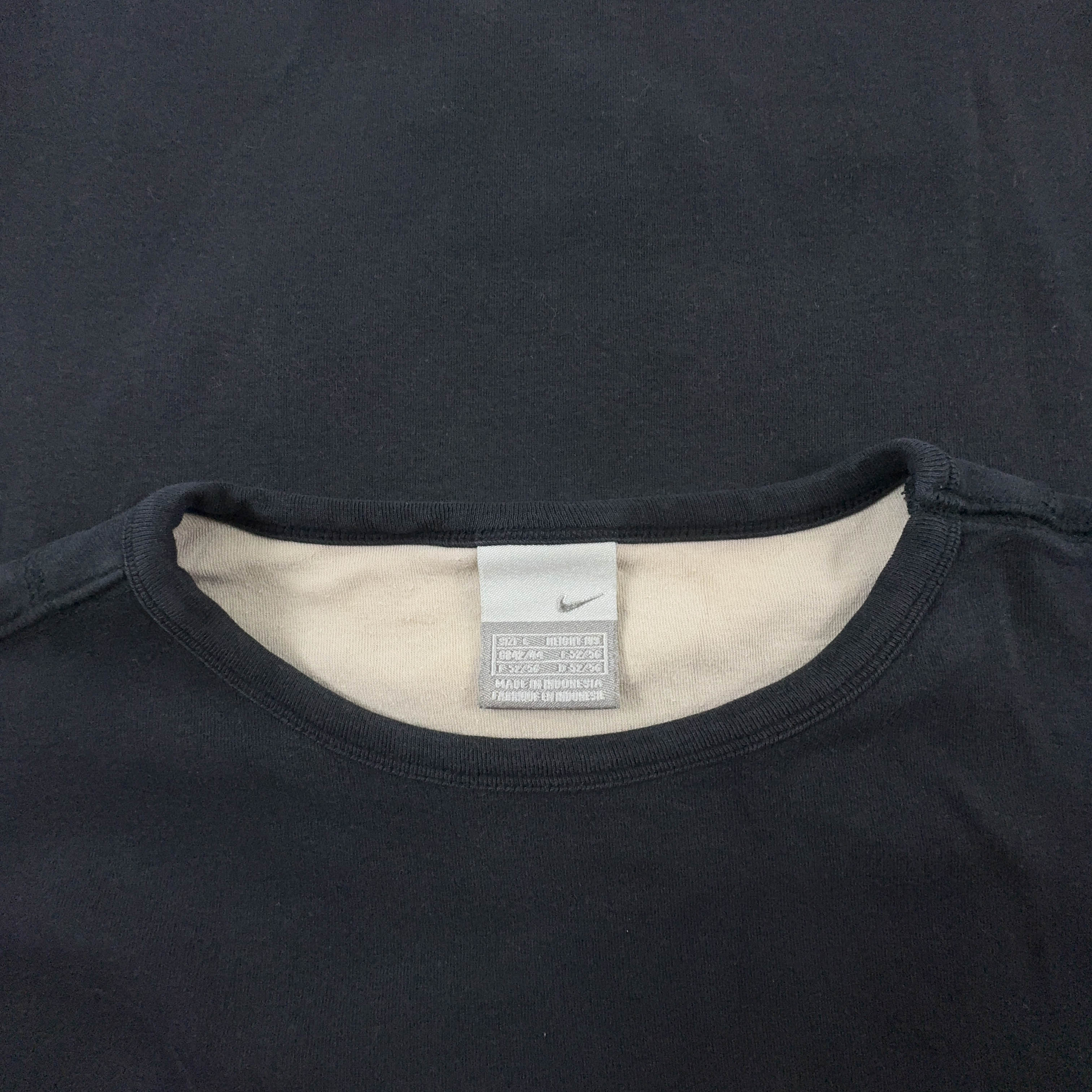 Felpa Nike Vintage leggera nera a girocollo 94% cotone anni 00 - Taglia M/L uomo