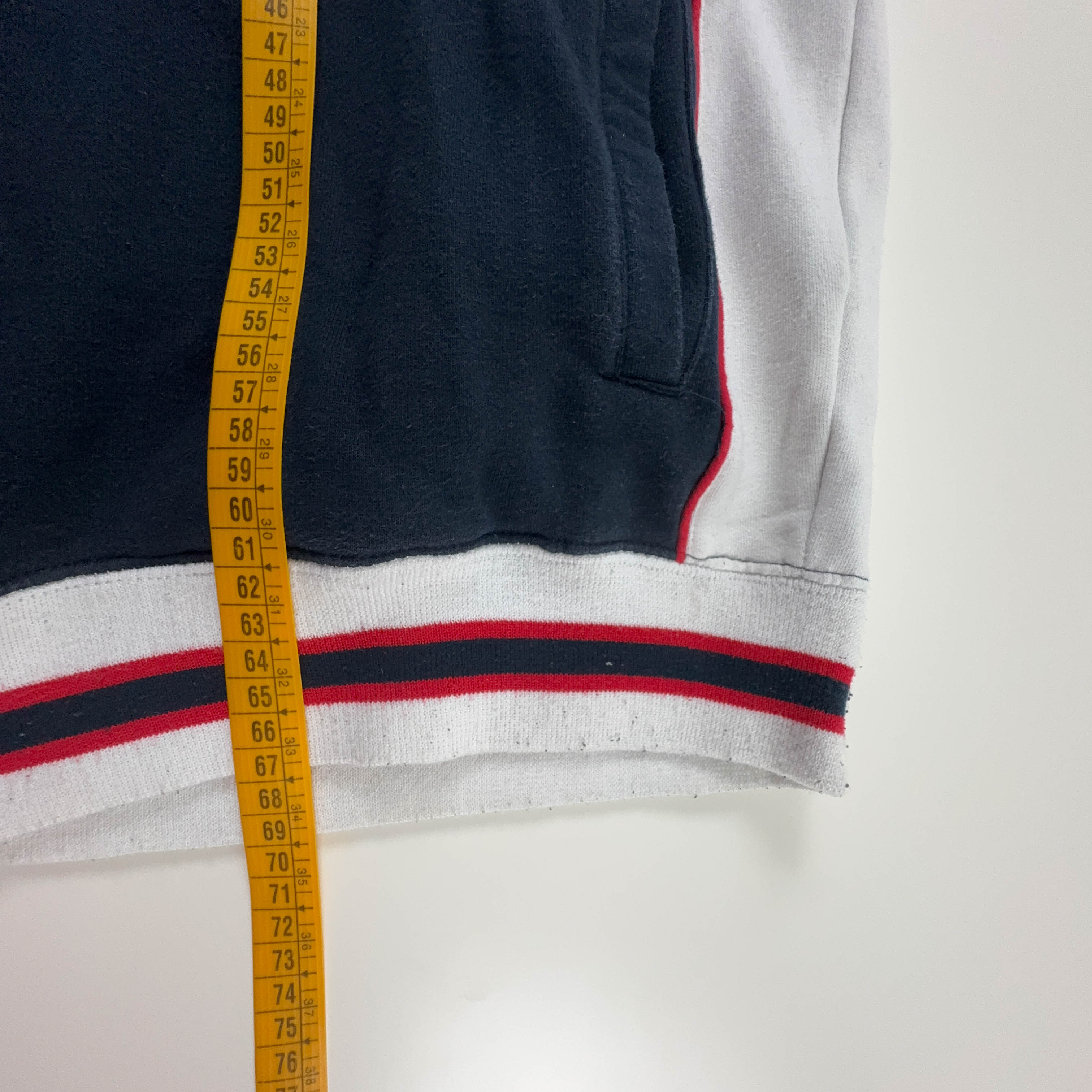 Felpa Fila Vintage blu e bianca con zip 80% cotone anni 2000 - Taglia L/XL uomo