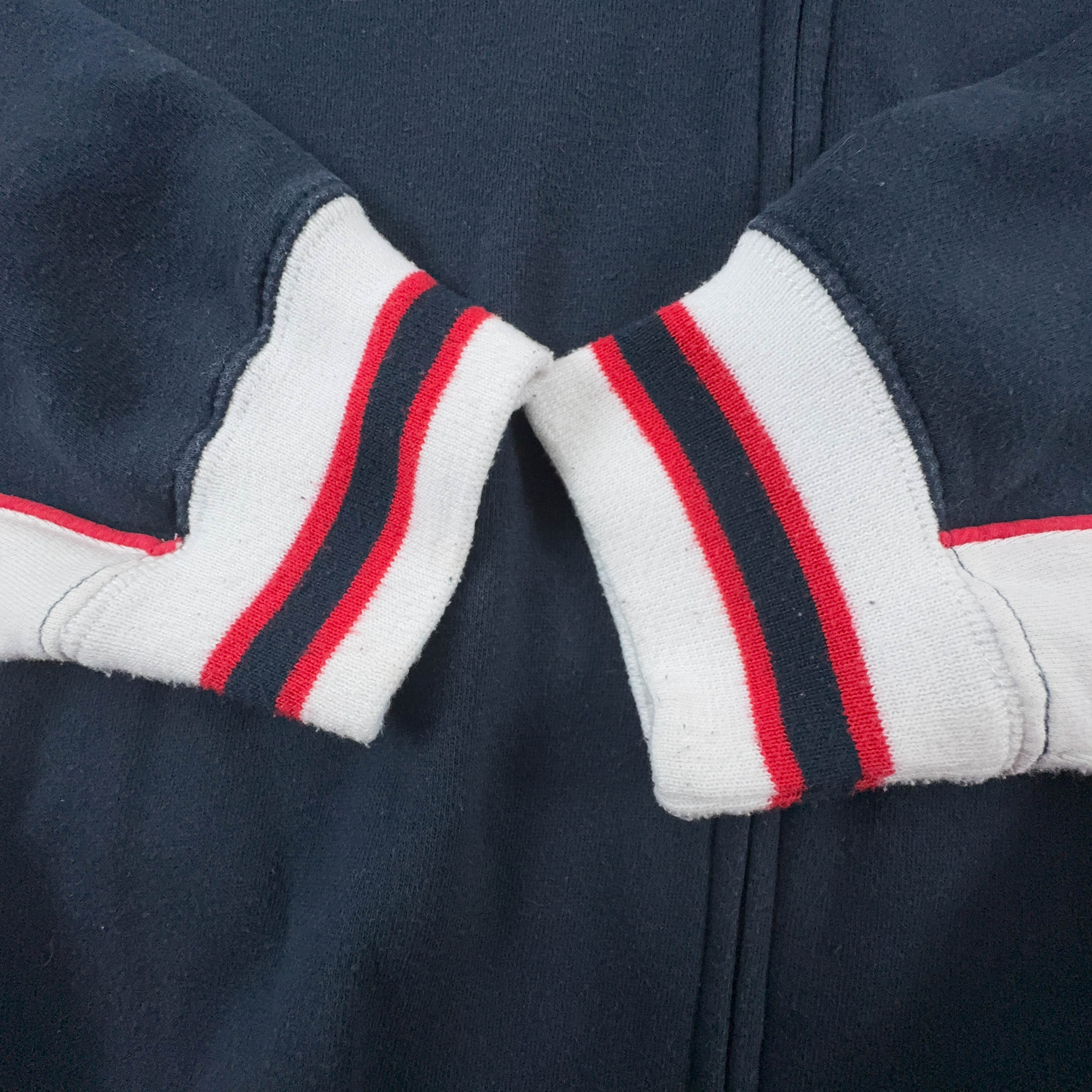 Felpa Fila Vintage blu e bianca con zip 80% cotone anni 2000 - Taglia L/XL uomo