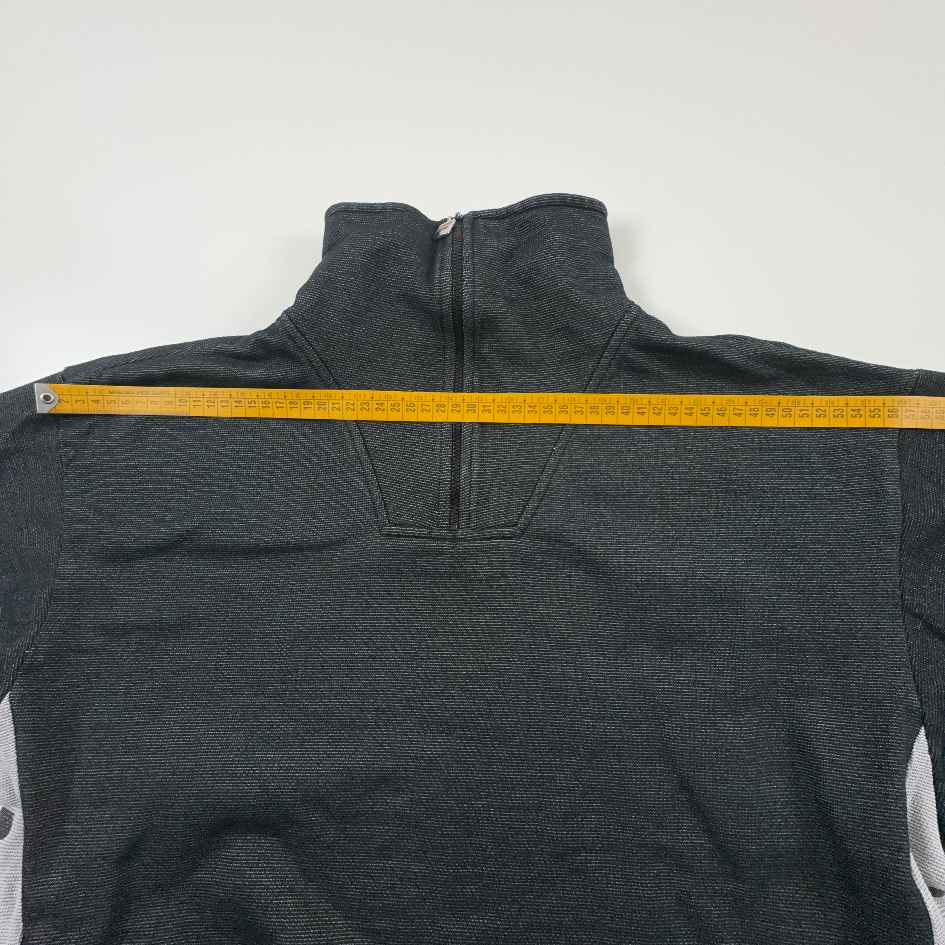 Felpa Fila Vintage grigia scura quarter zip 90% cotone anni 90 - Taglia M uomo