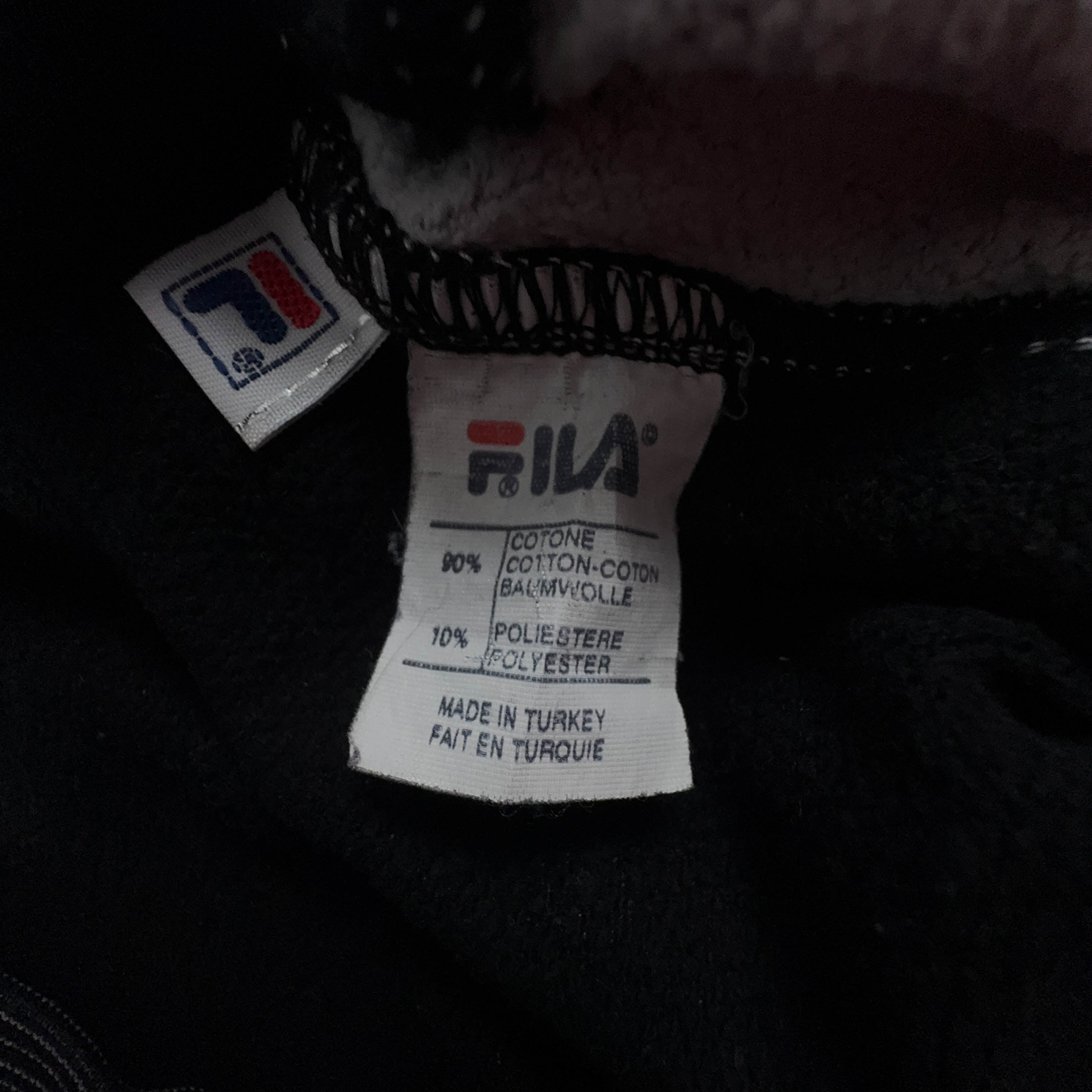 Felpa Fila Vintage grigia scura quarter zip 90% cotone anni 90 - Taglia M uomo