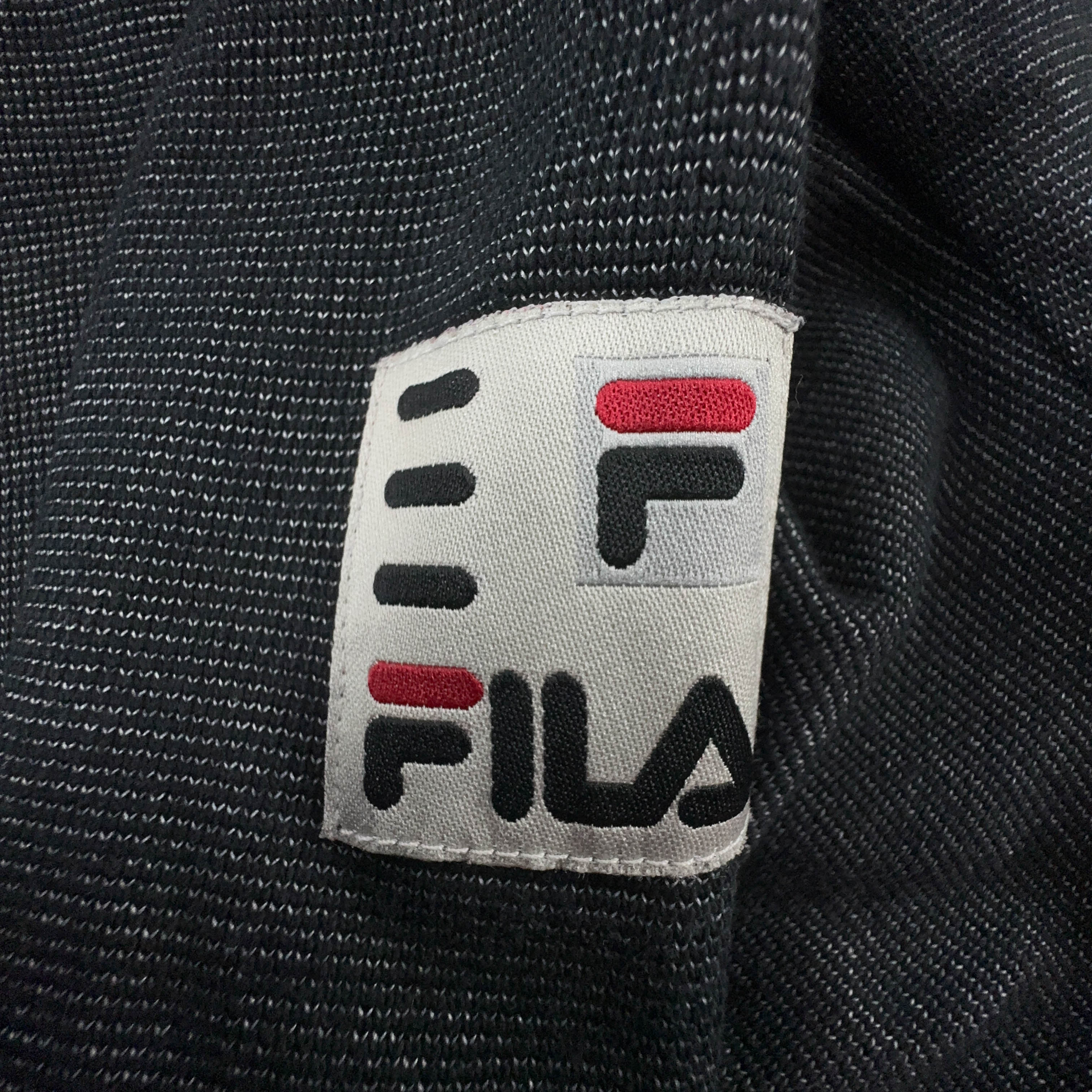 Felpa Fila Vintage grigia scura quarter zip 90% cotone anni 90 - Taglia M uomo