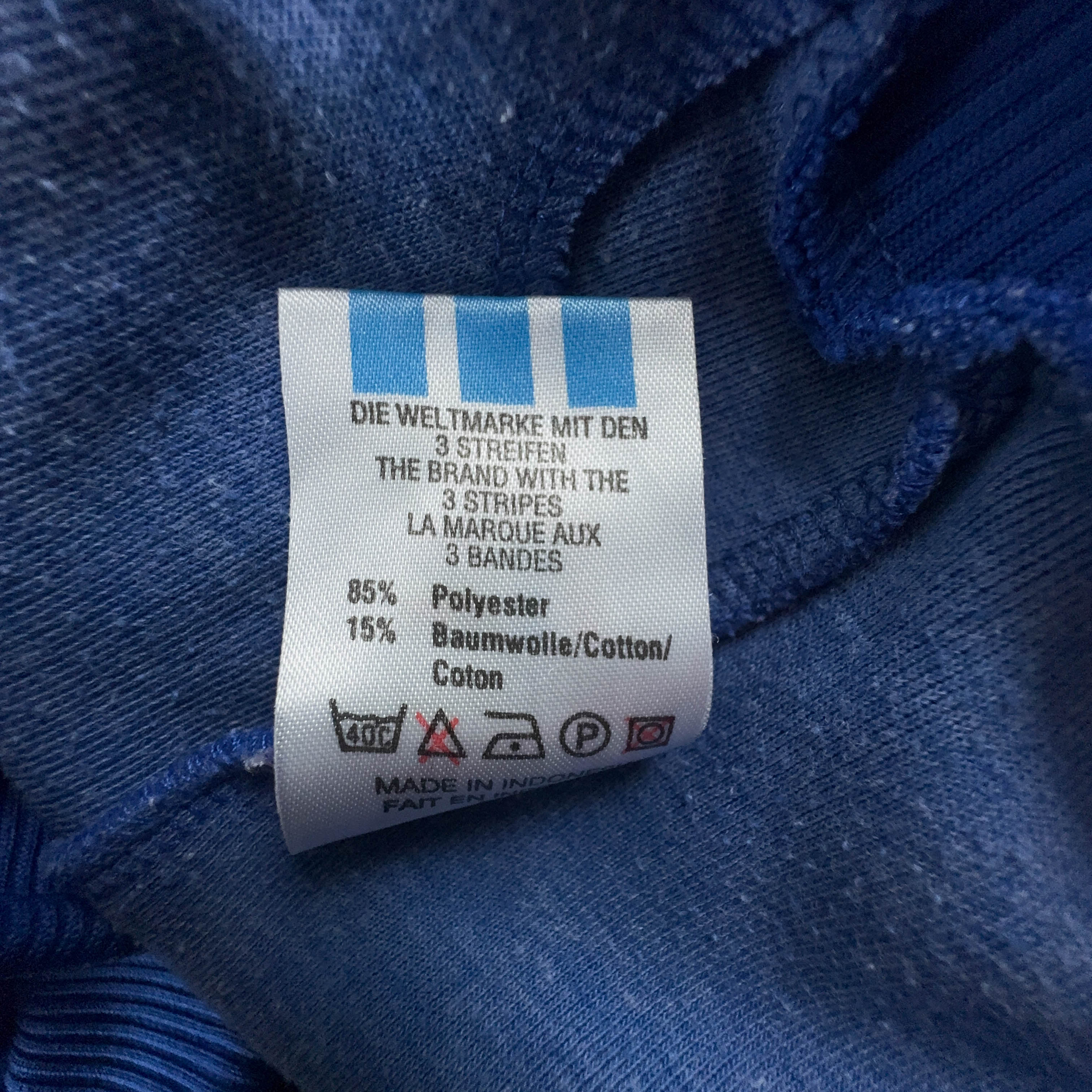 Felpa Adidas Vintage blu e nera con zip 15% cotone anni 90 - Taglia D6 F180 uomo