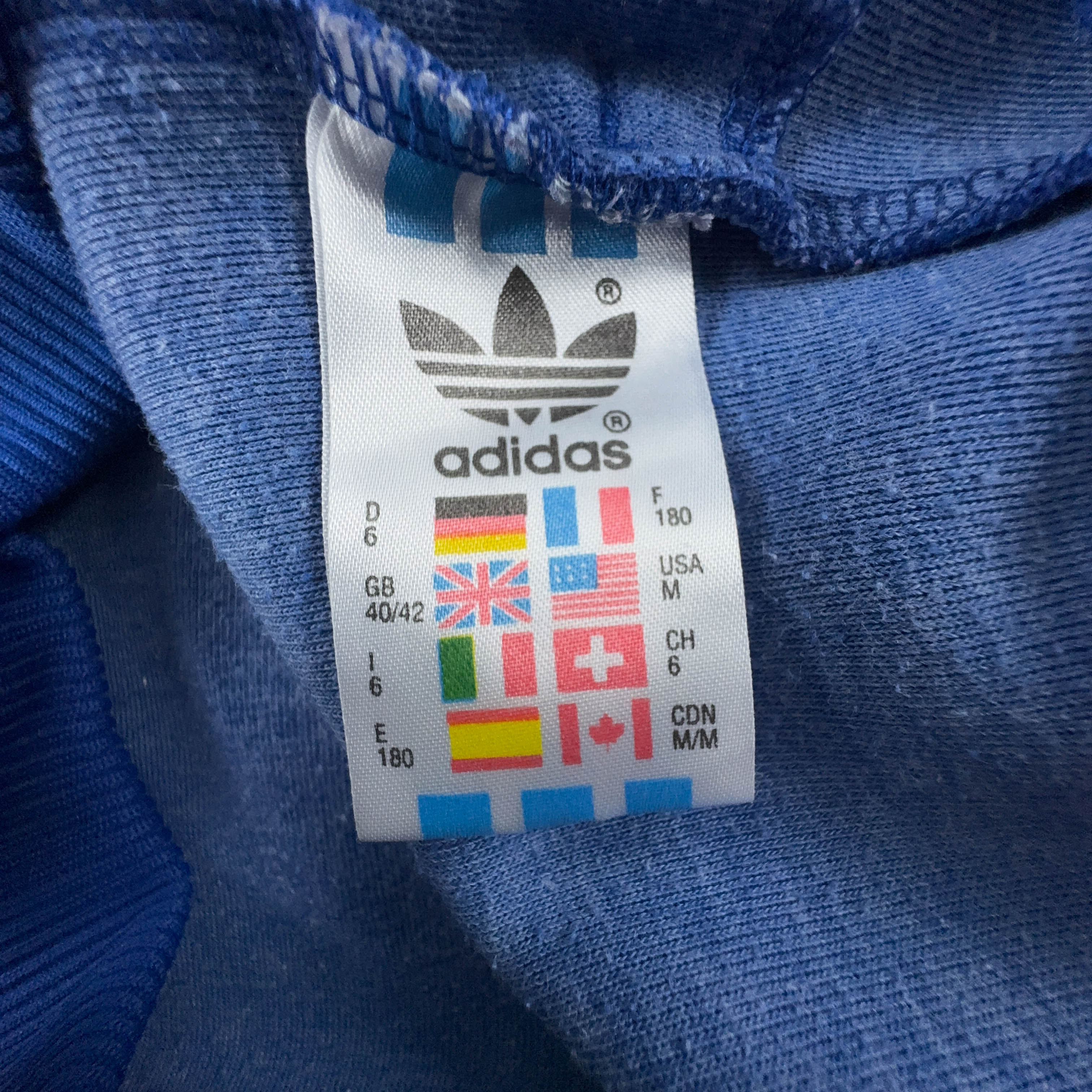 Felpa Adidas Vintage blu e nera con zip 15% cotone anni 90 - Taglia D6 F180 uomo