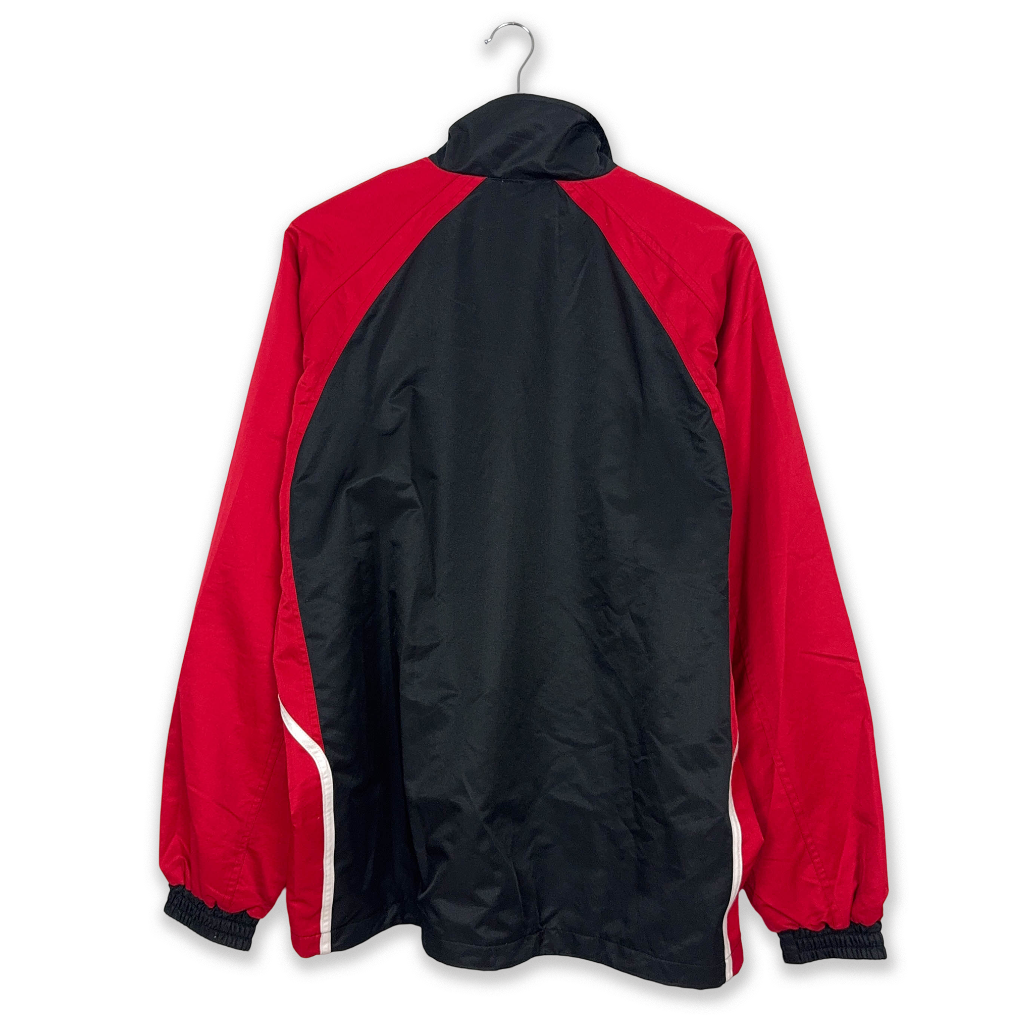 Giacca a vento Adidas Vintage rossa e nera con zip anni 90 - Taglia XL/XXL uomo