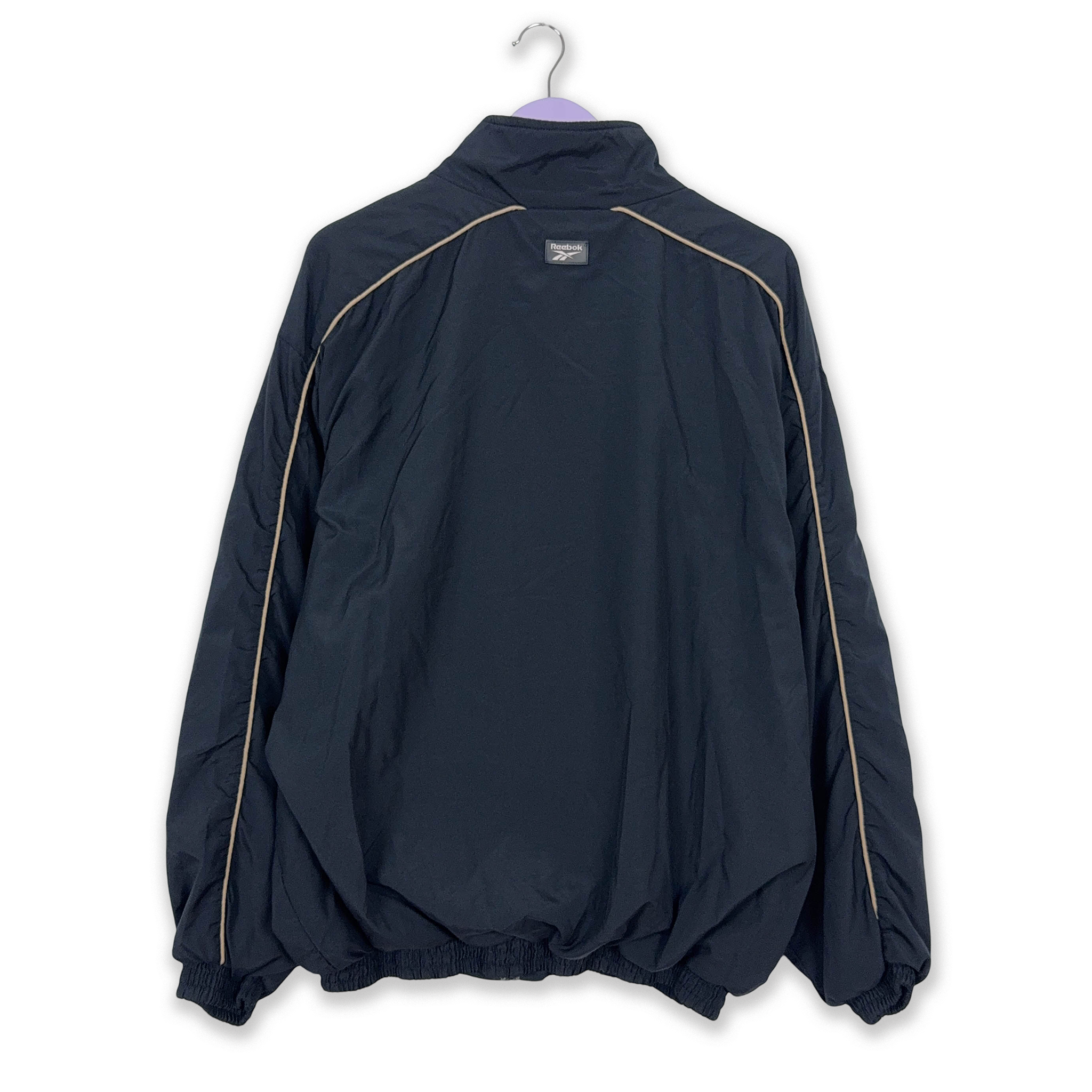 Reebok Vintage Dark Blue Zip Up Windbreaker Jacket 2000s - Men's Size L/XL