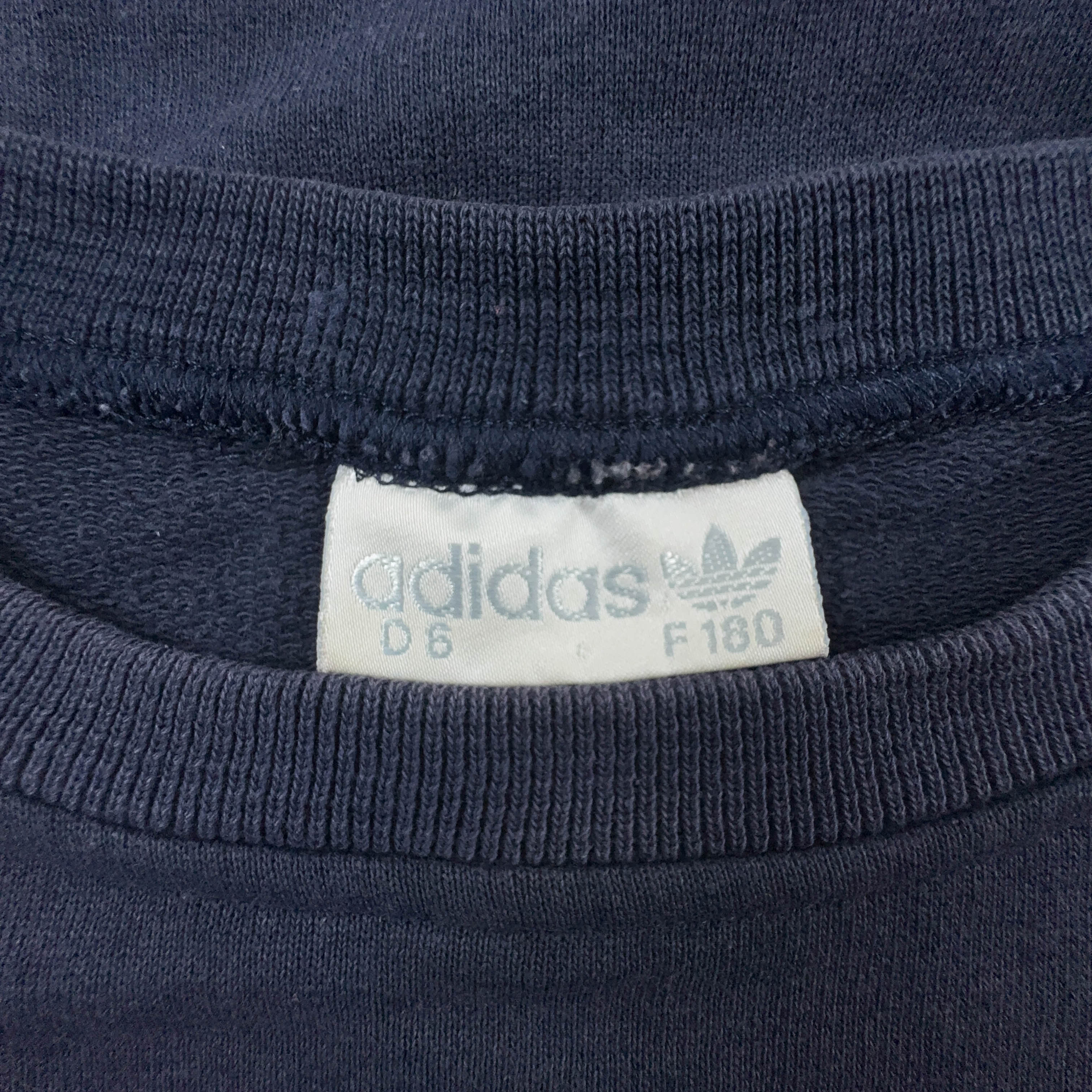 Felpa Adidas Vintage blu e bianca a girocollo con logo ricamato anni 90 - Taglia D6 F180 uomo