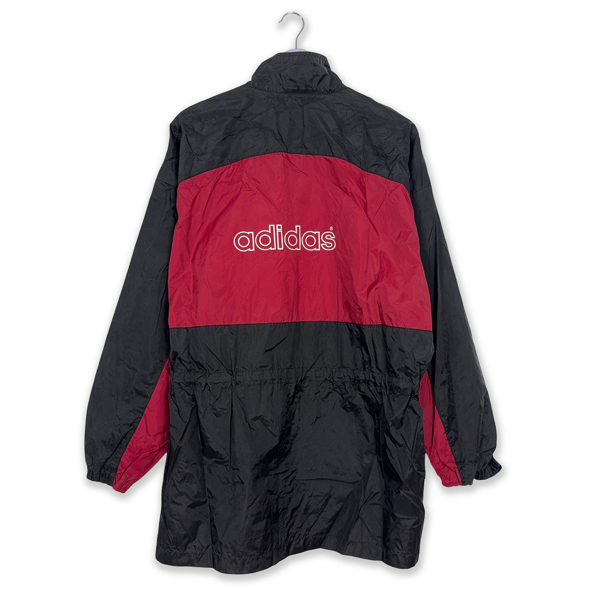 Adidas Vintage Waterproof Red Black Zip Up Windbreaker Jacket 90s - Size D6 F180 Men